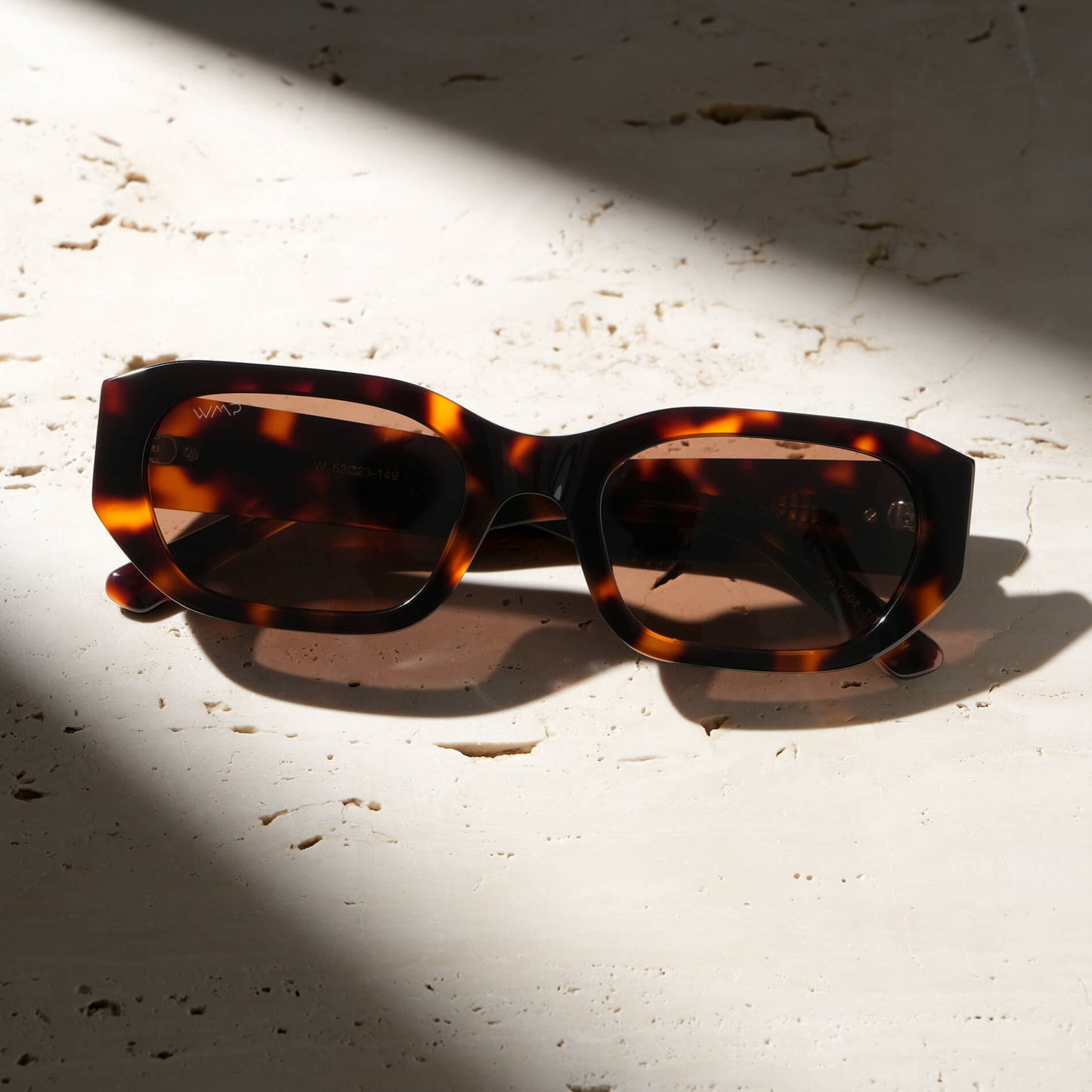 Tortoise / Amber Lens || Women's Rectangular Cateye Sunglasses with Tortoise Acetate Frame and Amber Polarized Lens