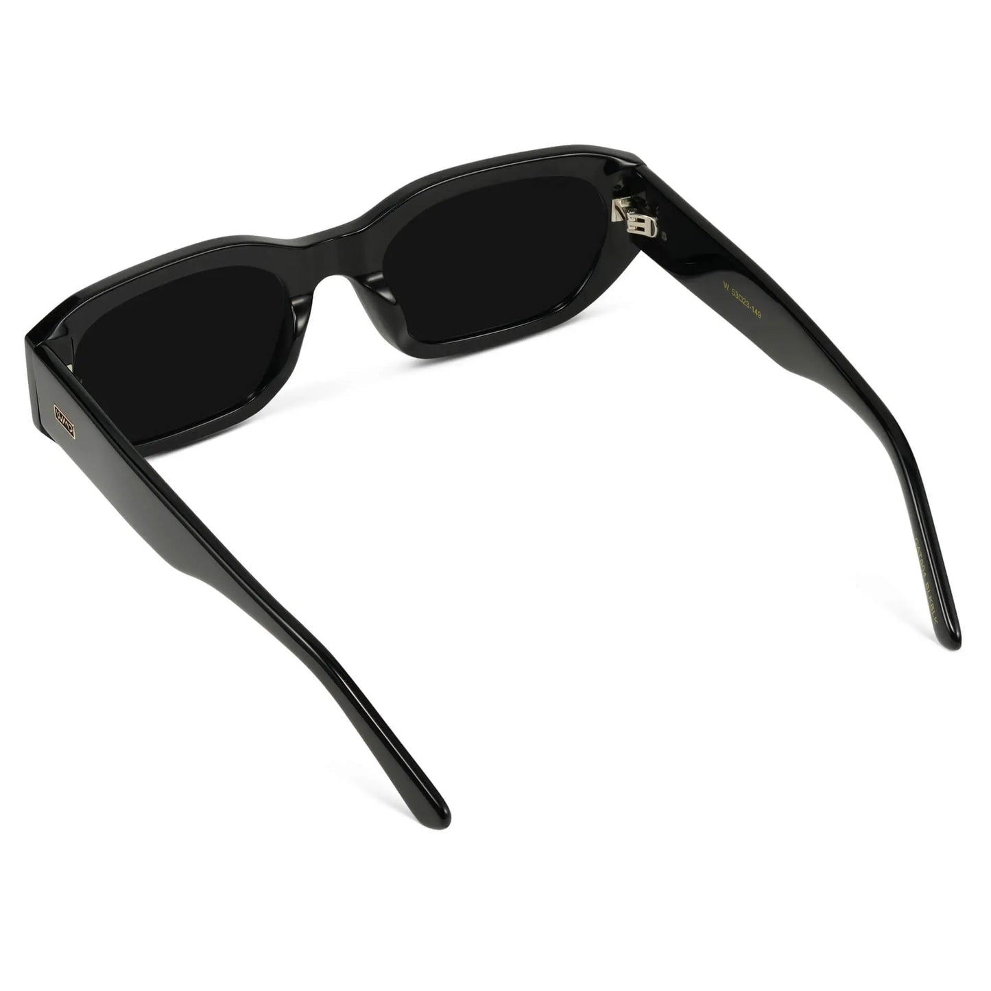 Black / Triple Black Lens || Women's Rectangular Cateye Sunglasses with Black Acetate Frame and Triple Black Polarized Lens