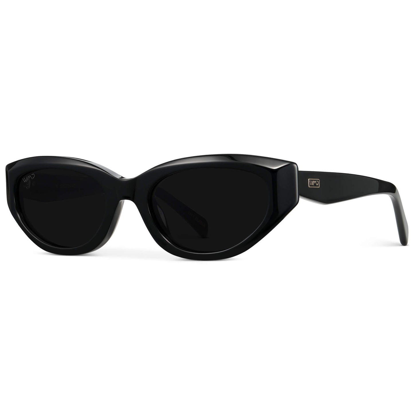 Black / Triple Black Lens || Women's Cat-Eye Polarized Sunglasses with Black Acetate frame and Black Lens