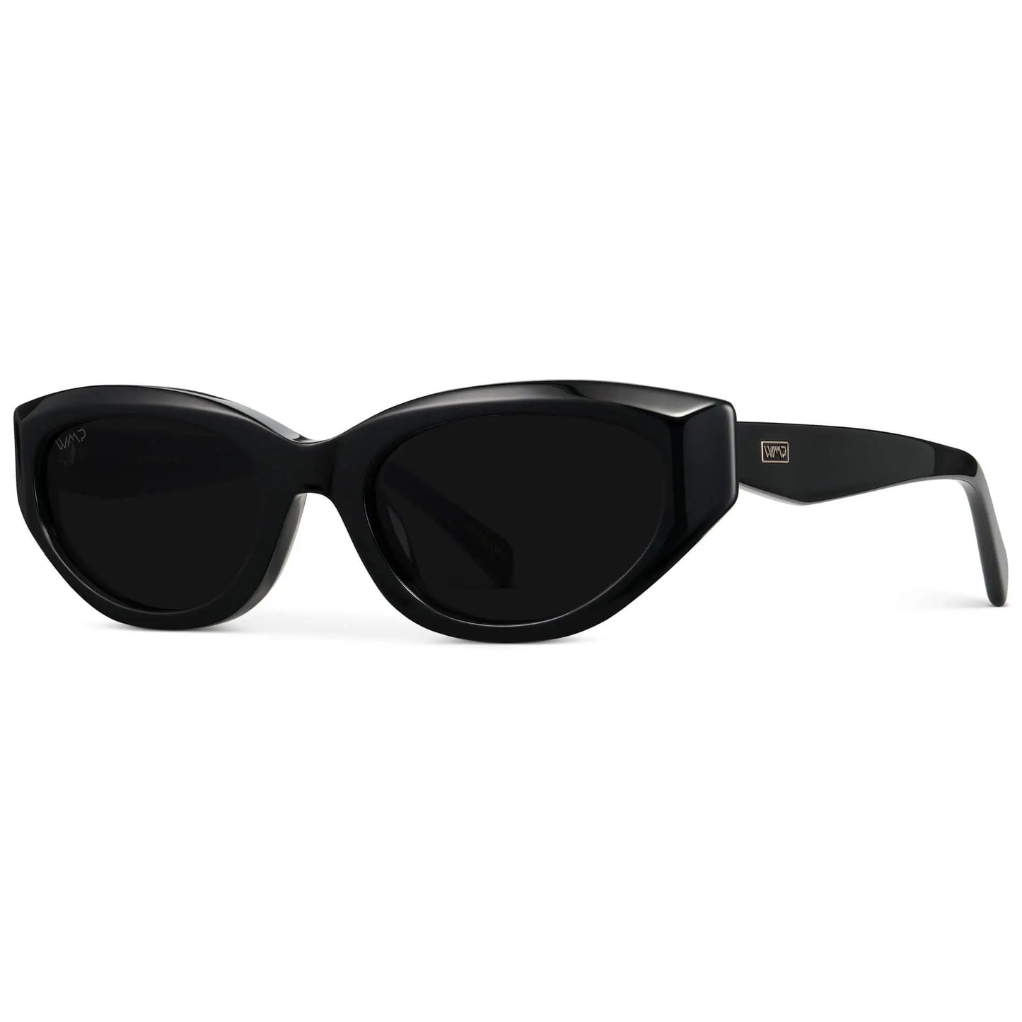 Black / Triple Black Lens || Women's Cat-Eye Polarized Sunglasses with Black Acetate and TR90 frame and Black Lens