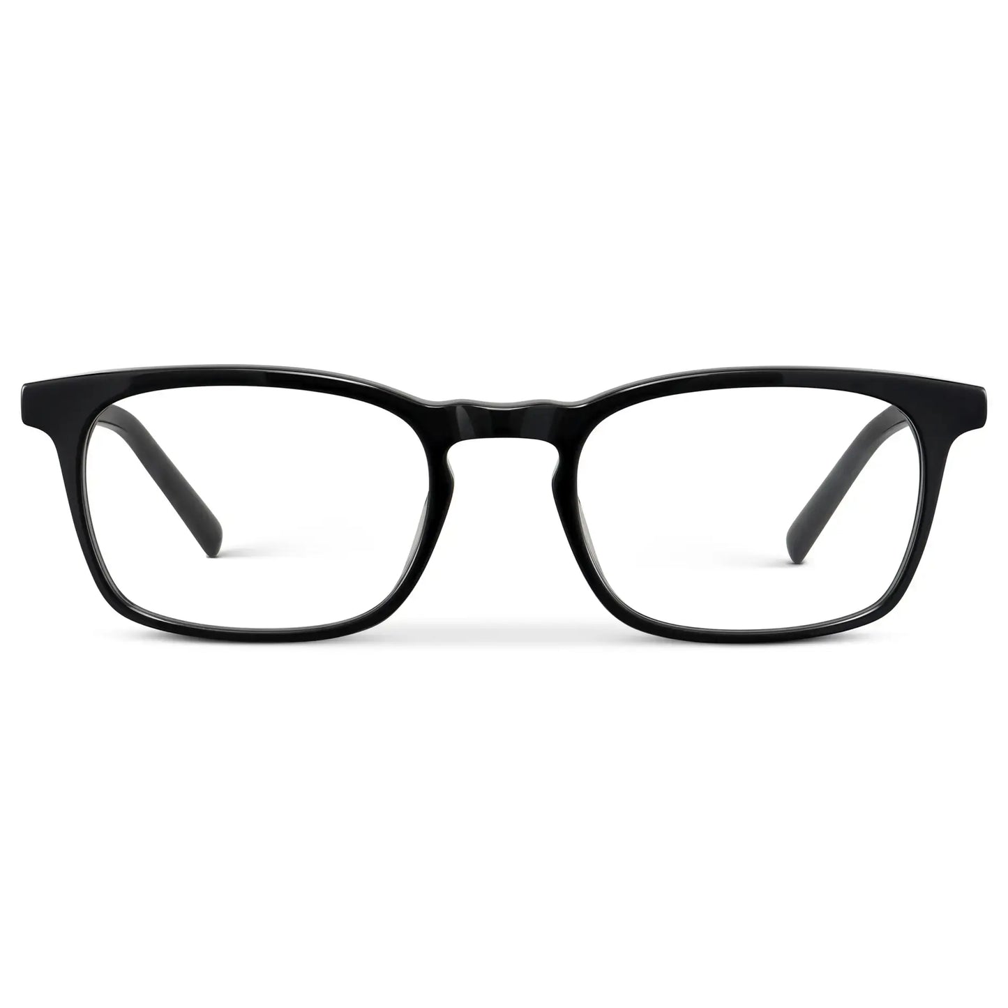 Black || Women's Rectangular Prescription Glasses with a Black Acetate Frame and Clear Lens