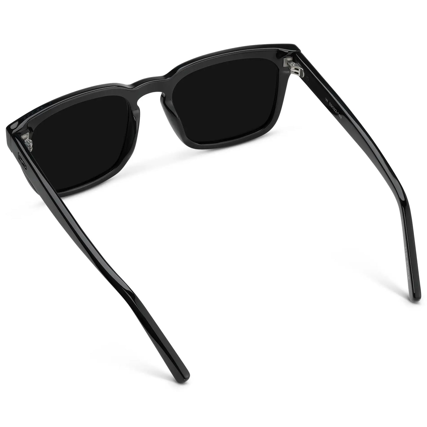 Black / Triple Black Lens || Men's Sleek Square Sunglasses with Black Acetate Frame and Triple Black Polarized Lens