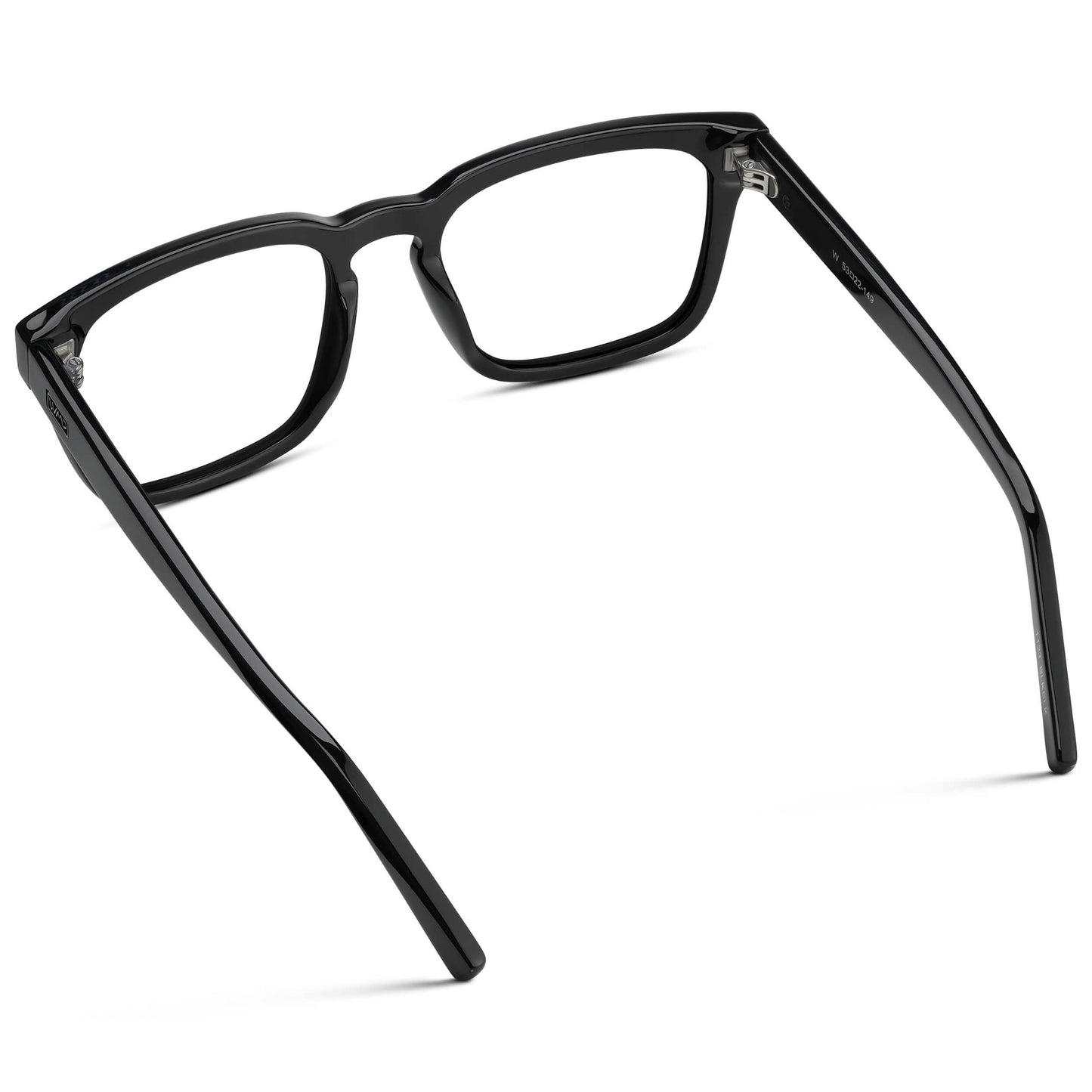 Black || Men's Sleek Square Eyeglasses with Black Acetate Frame and Clear Prescription Lens