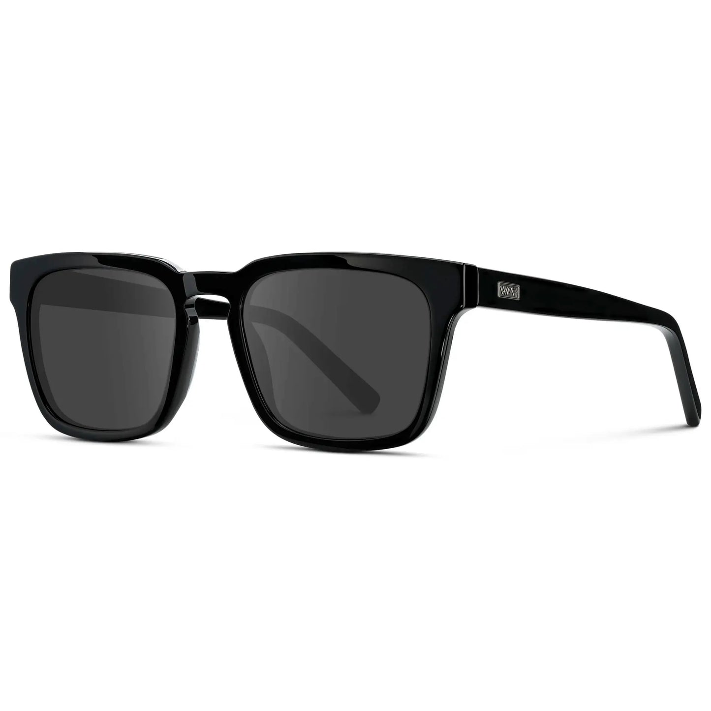Black / Grey || Men's Sleek Square Prescription Sunglasses with Black Acetate Frame and Grey Prescription Lens