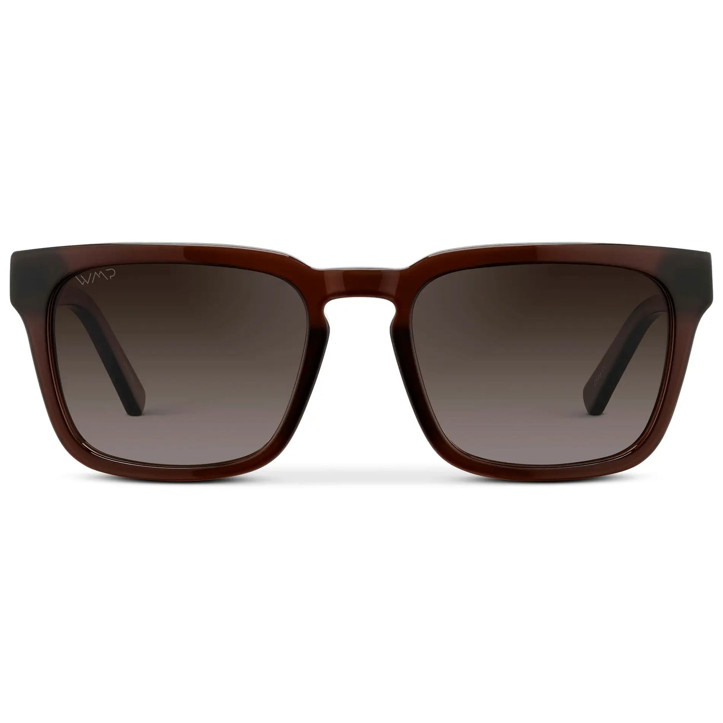 Burnt Cedar Brown / Brown Gradient Lens || Men's Sleek Square Sunglasses with Burnt Cedar Brown Acetate Frame and Brown Gradient Polarized Lens