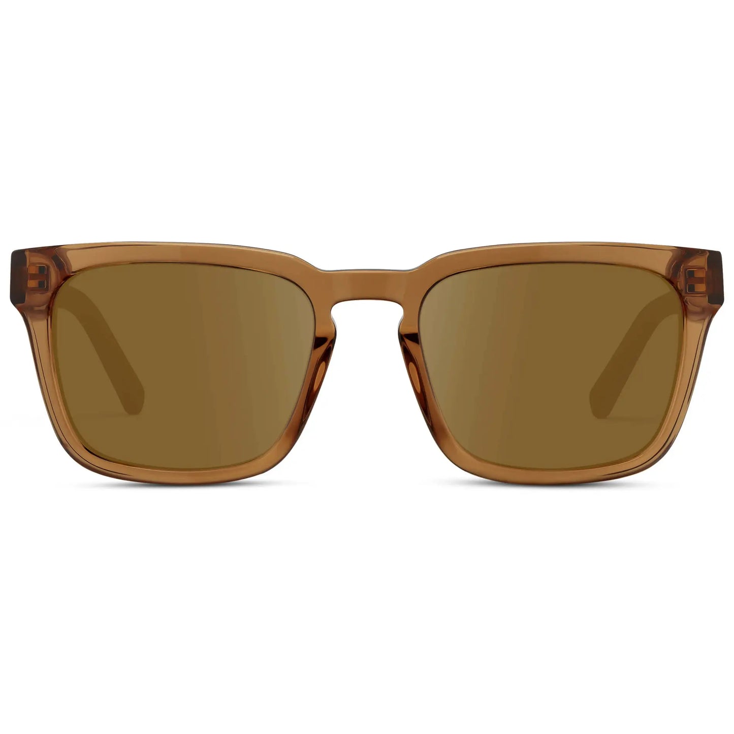 Crystal Brown / Amber || Men's Sleek Square Prescription Sunglasses with Crystal Brown Acetate Frame and Amber Prescription Lens