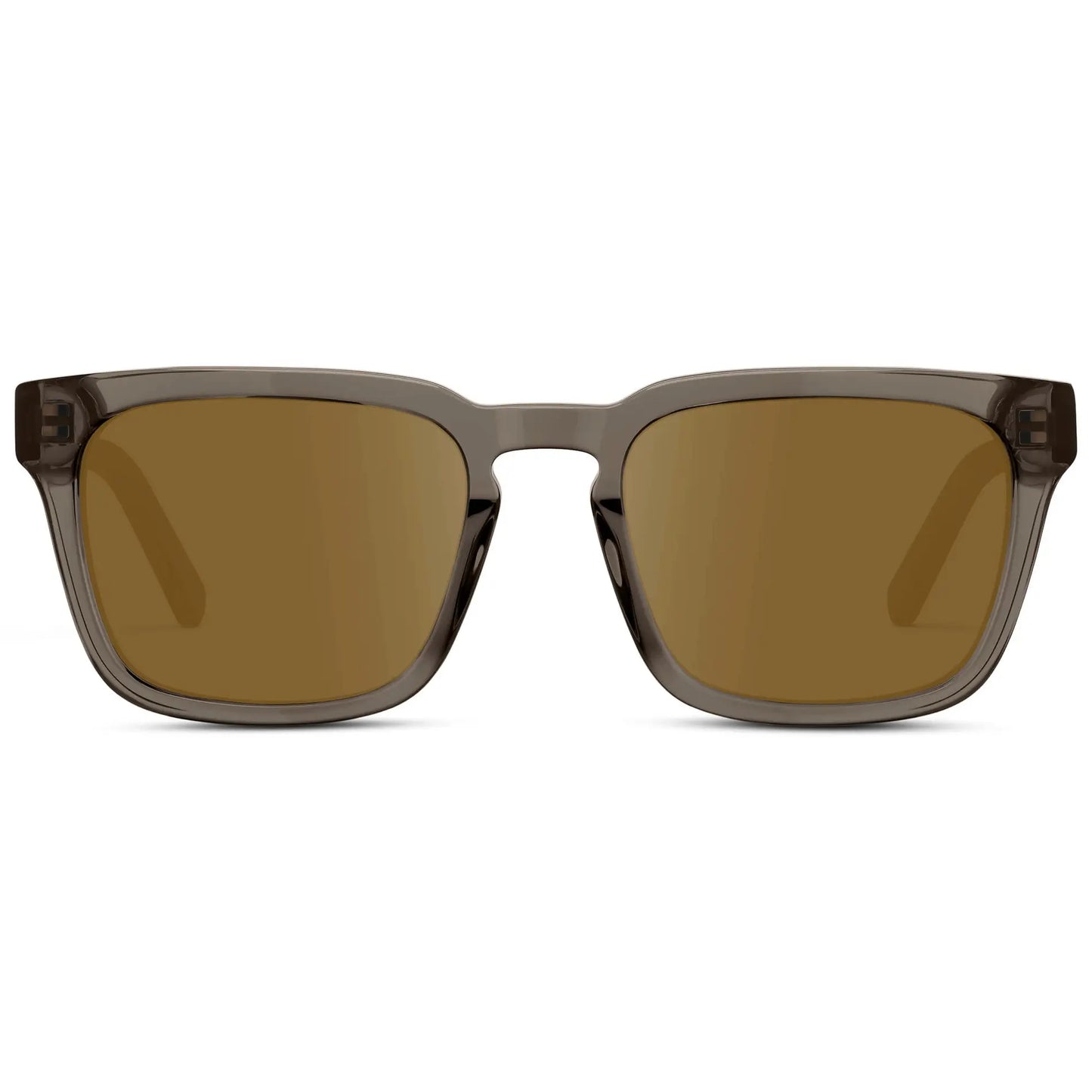 Crystal Gunmetal / Amber || Men's Sleek Square Prescription Sunglasses with Crystal Gunmetal Acetate Frame and Amber Prescription Lens