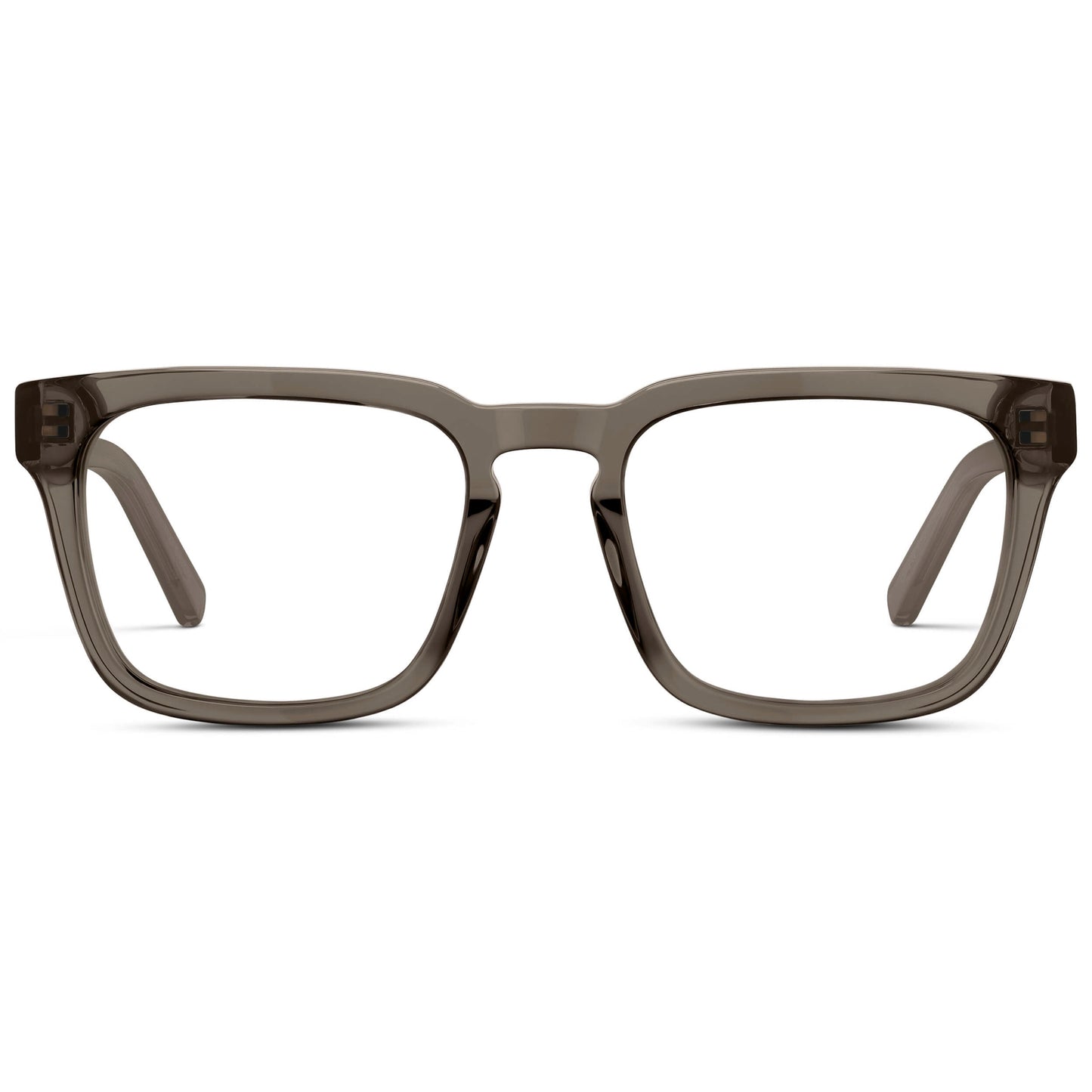Crystal Gunmetal || Men's Sleek Square Eyeglasses with Crystal Gunmetal Acetate Frame and Clear Prescription Lens