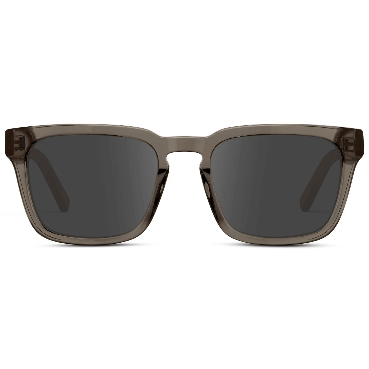 Crystal Gunmetal / Grey || Men's Sleek Square Prescription Sunglasses with Crystal Gunmetal Acetate Frame and Grey Prescription Lens