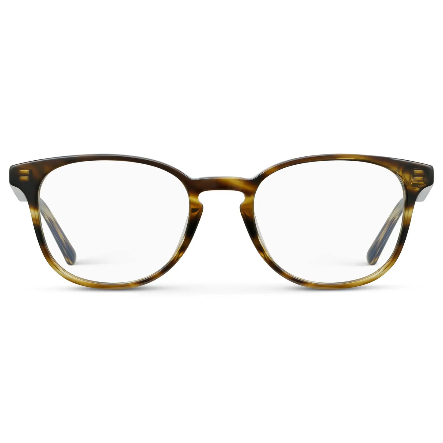 Hickory Brown || Unisex Blue Light Blocking Glasses with Hickory Brown Acetate Frame and Clear Lens on a white background
