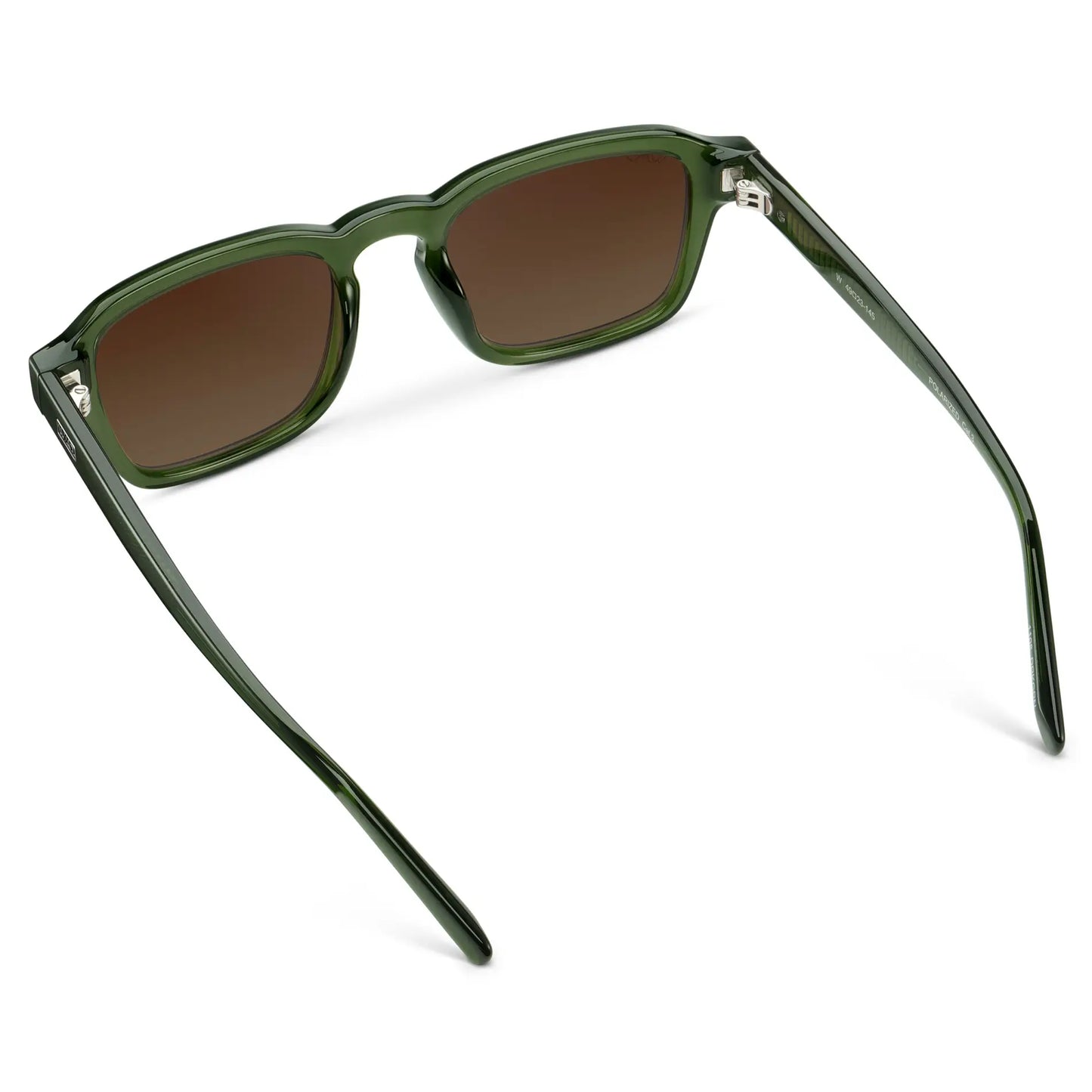 Jade Green / Brown Gold Gradient Lens || Men's Rectangular Polarized Sunglasses with Jade Green Acetate Frame and Brown Gold Gradient Lens