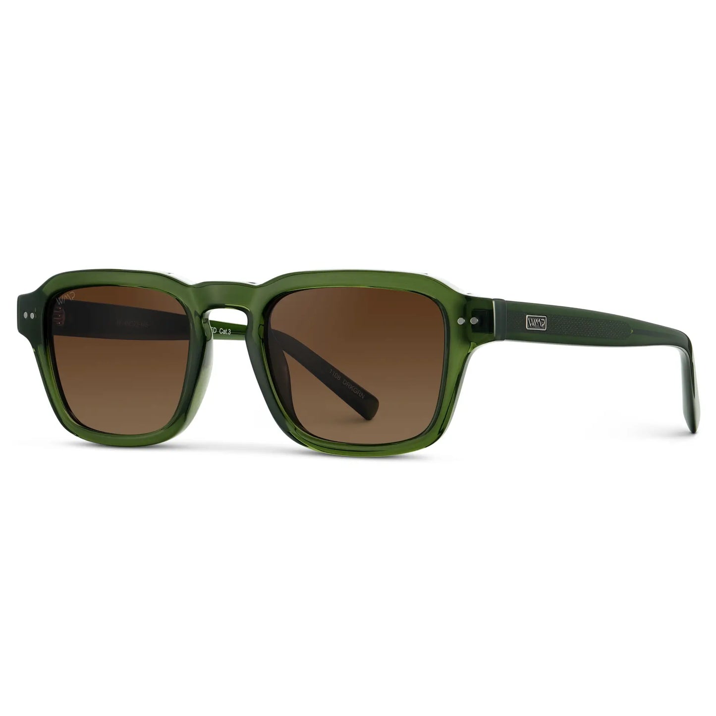 Jade Green / Brown Gold Gradient Lens || Men's Rectangular Polarized Sunglasses with Jade Green Acetate Frame and Brown Gold Gradient Lens