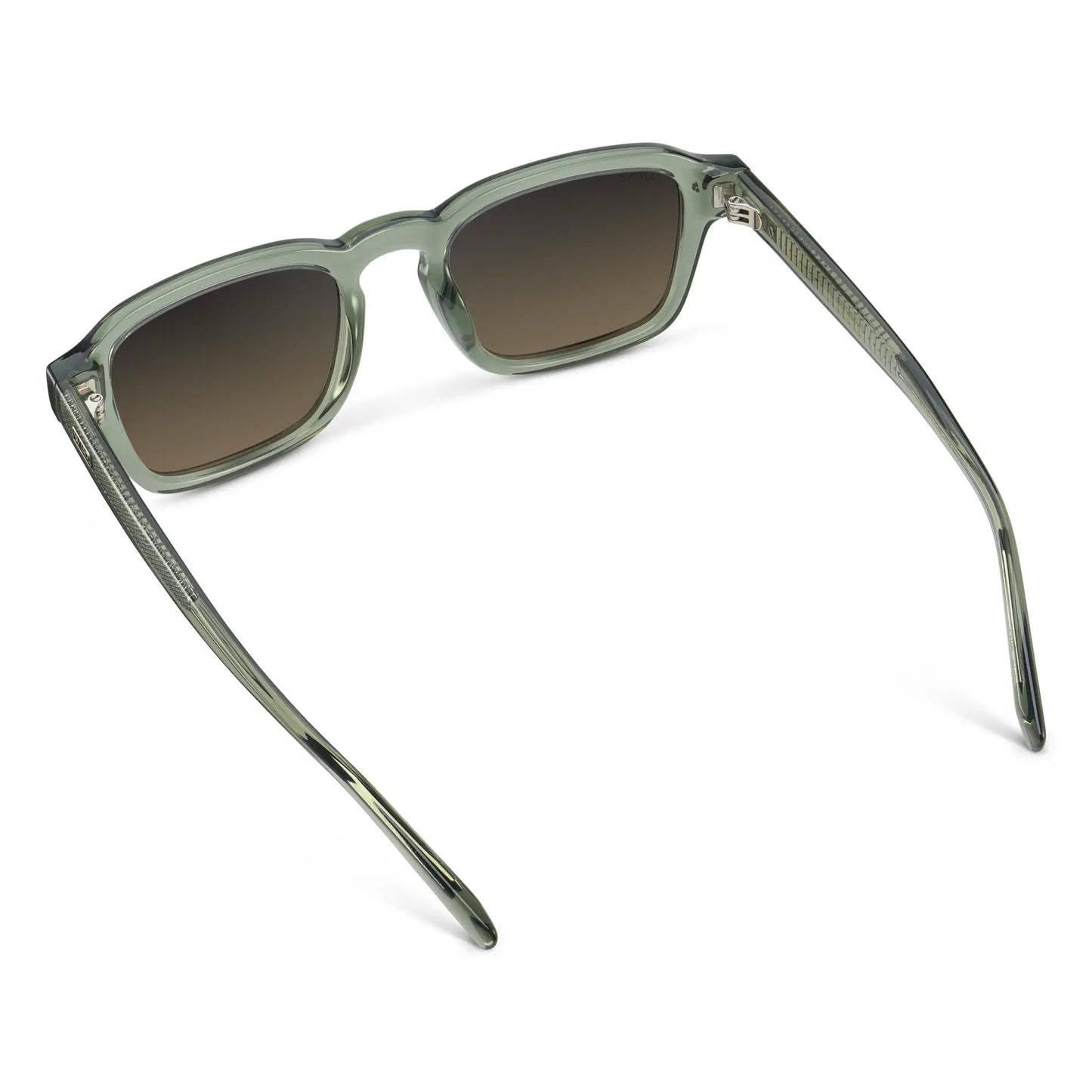 Sage Green / Grey Brown Gradient Lens || Men's Rectangular Polarized Sunglasses with Sage Green Acetate Frame and Grey Brown Gradient Lens