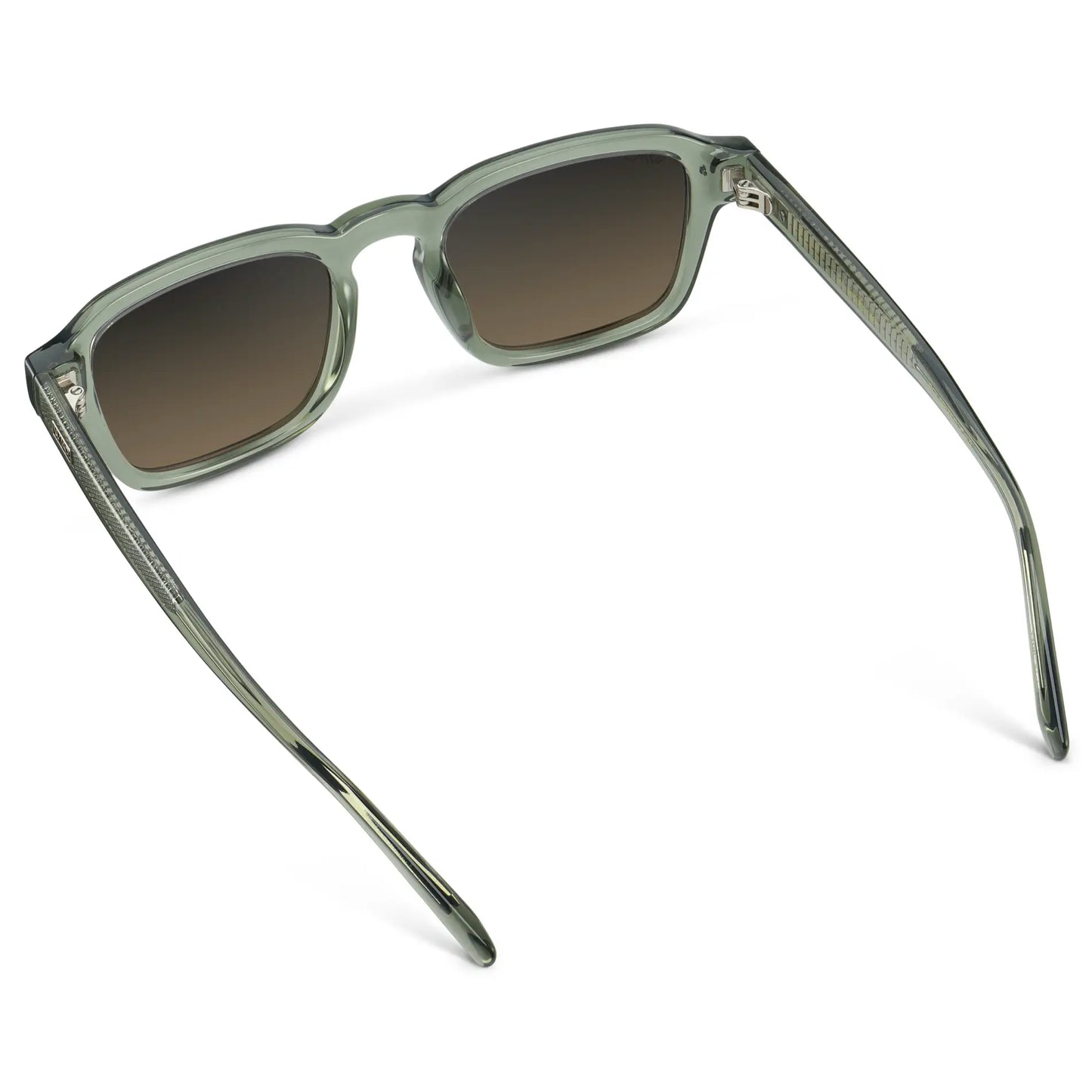 Sage Green / Grey Brown Gradient Lens || Men's Rectangular Polarized Sunglasses with Sage Green Acetate Frame and Grey Brown Gradient Lens