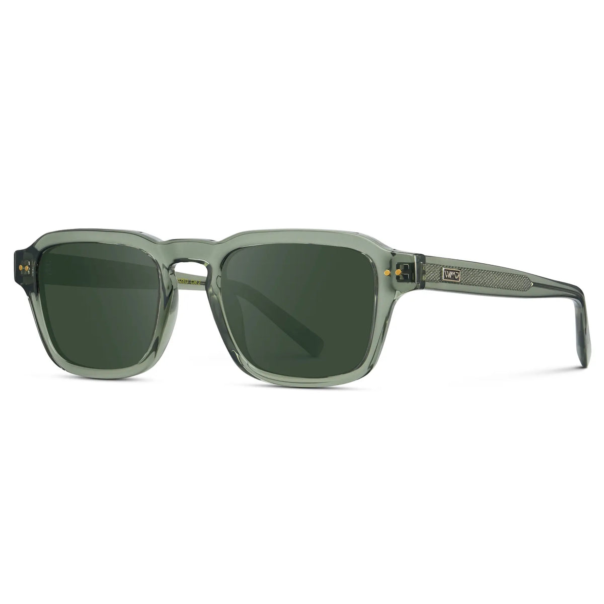 Sage Green / G15 || Men's Rectangular Prescription Sunglasses with Sage Green Acetate Frame and Green Prescription Lens