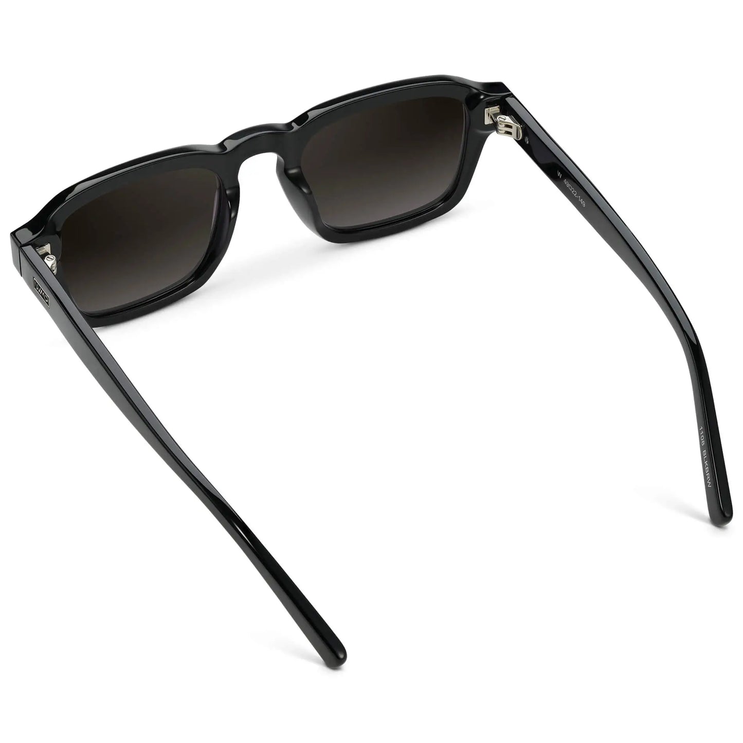 Black / Oak Brown Gradient || Men's Rectangular Polarized Sunglasses with Black Acetate Frame and Oak Brown Gradient Lens