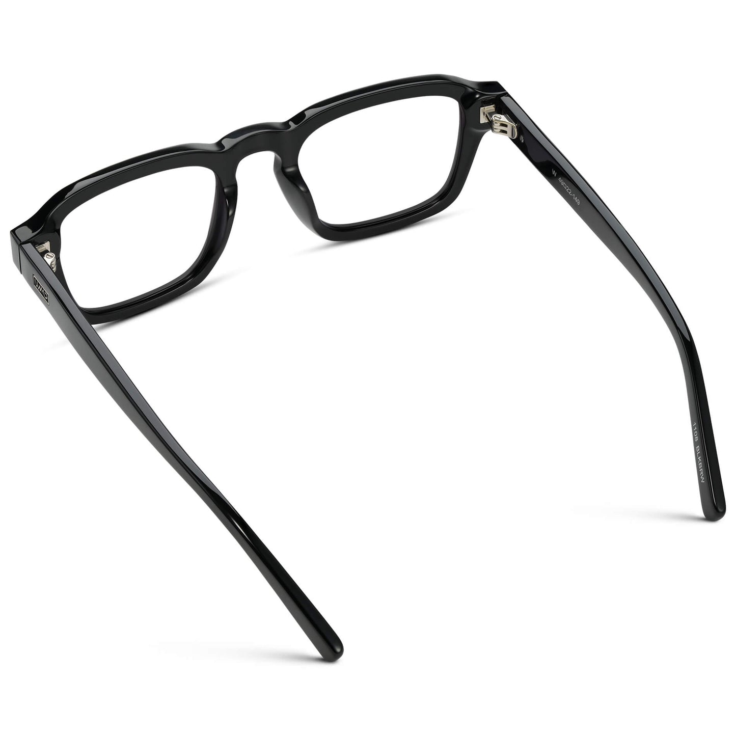 Black || Men's Rectangular Prescription Eyeglasses with Black Acetate Frame and Clear Prescription Lenses