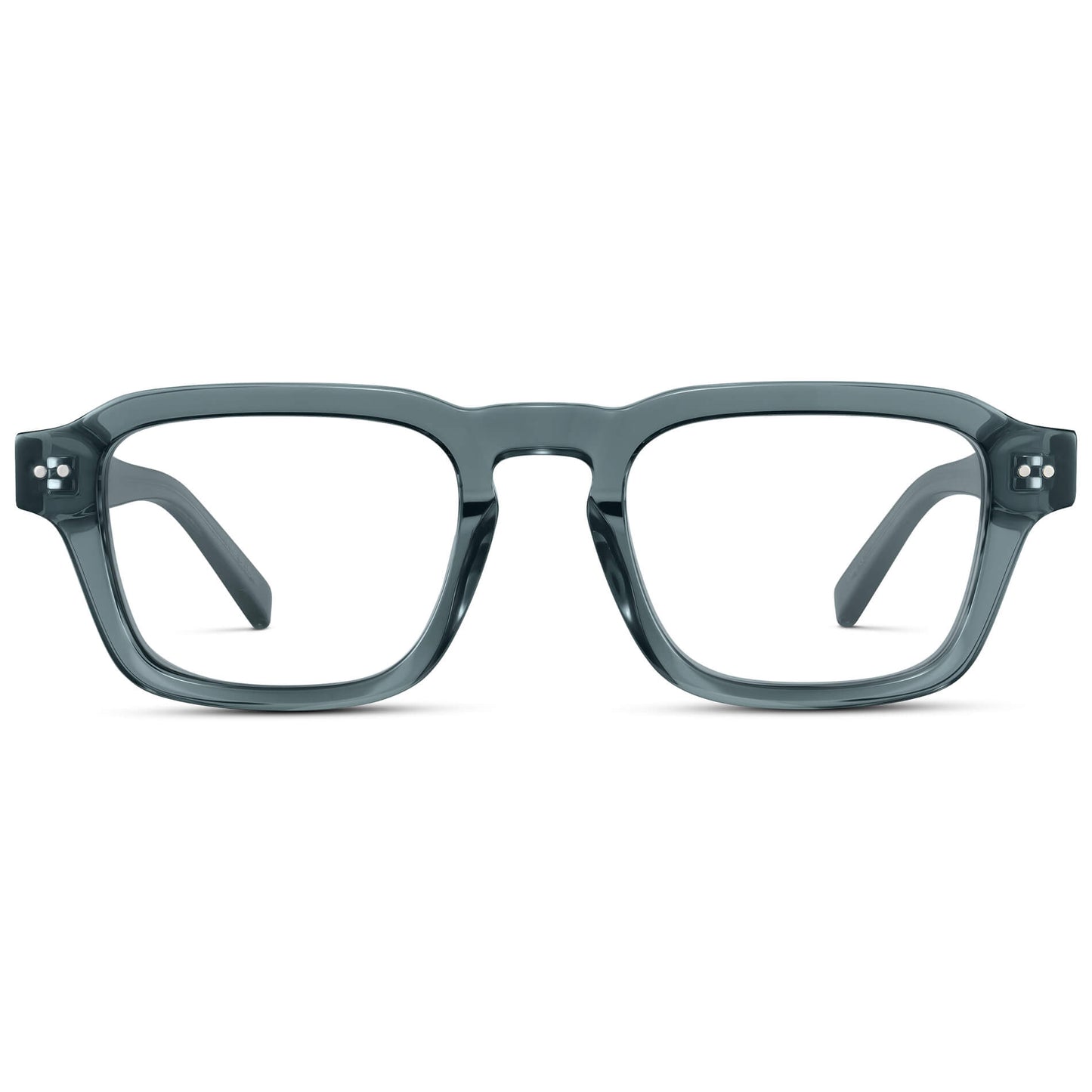 Crystal Stone Blue || Men's Rectangular Prescription Eyeglasses with Blue Acetate Frame and Clear Prescription Lenses