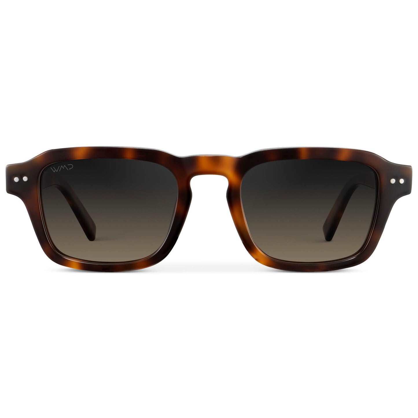 Havana Tortoise / Grey Brown Gradient Lens || Men's Rectangular Polarized Sunglasses with Tortoise Acetate Frame and Grey Brown Gradient Lens