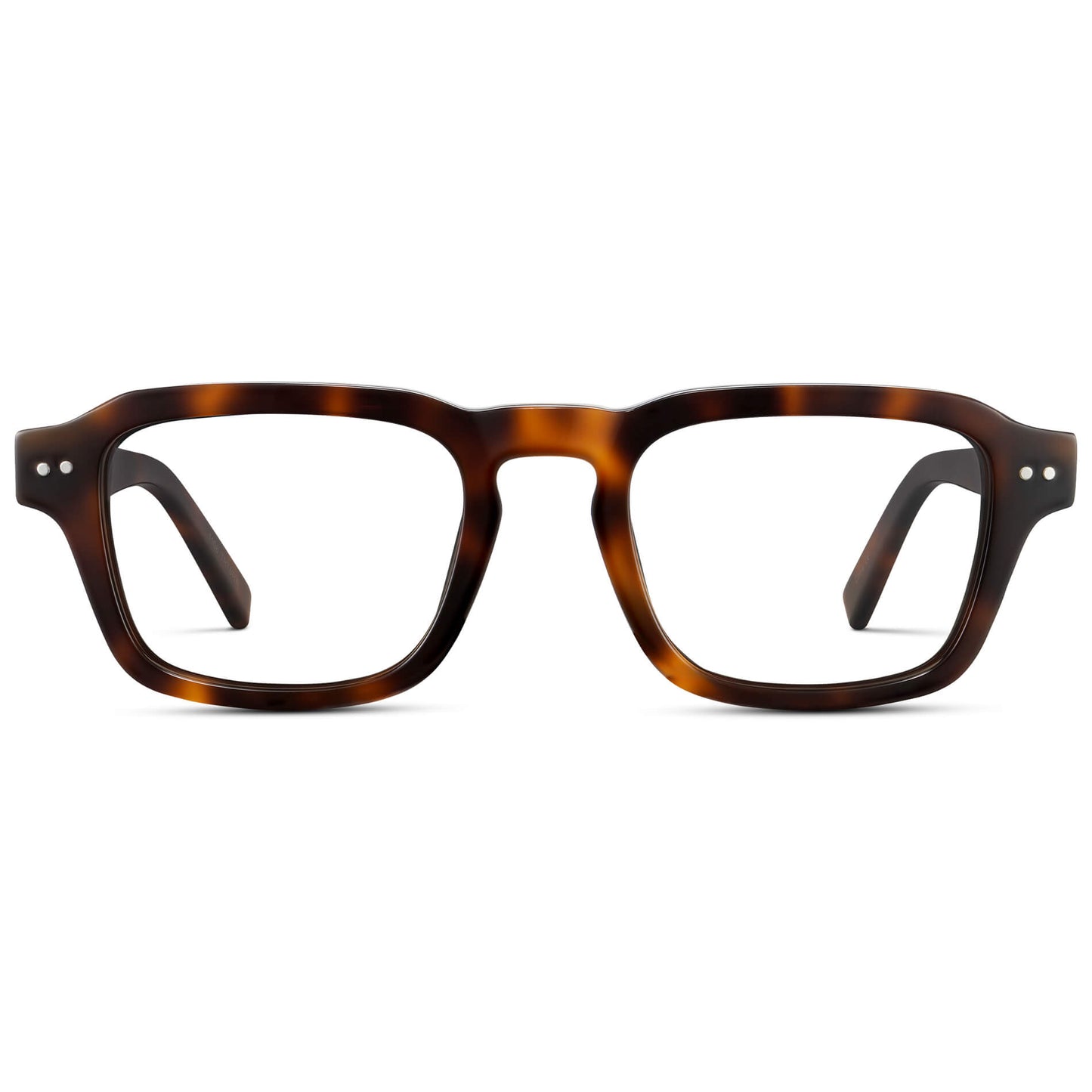 Havana Tortoise || Men's Rectangular Prescription Eyeglasses with Brown Tortoise Acetate Frame and Clear Prescription Lenses