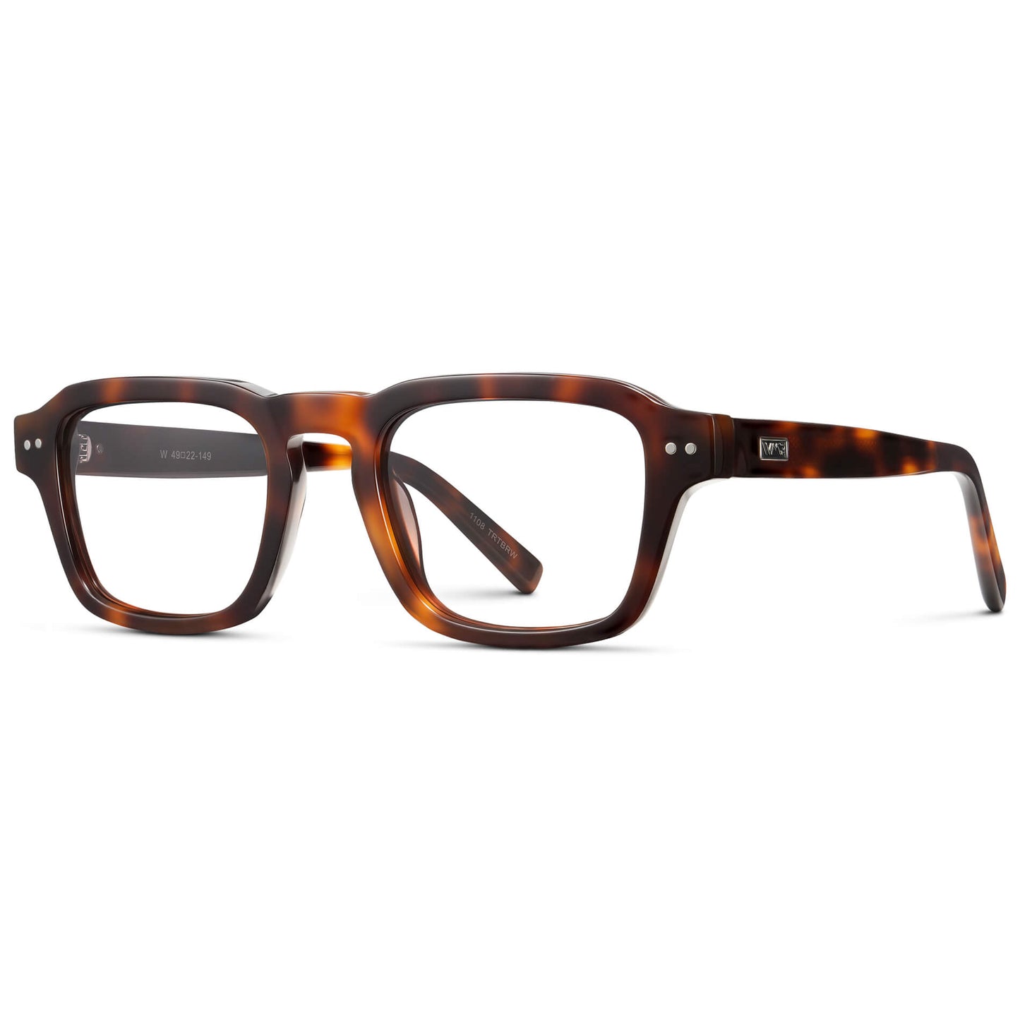 Havana Tortoise || Men's Rectangular Prescription Eyeglasses with Brown Tortoise Acetate Frame and Clear Prescription Lenses