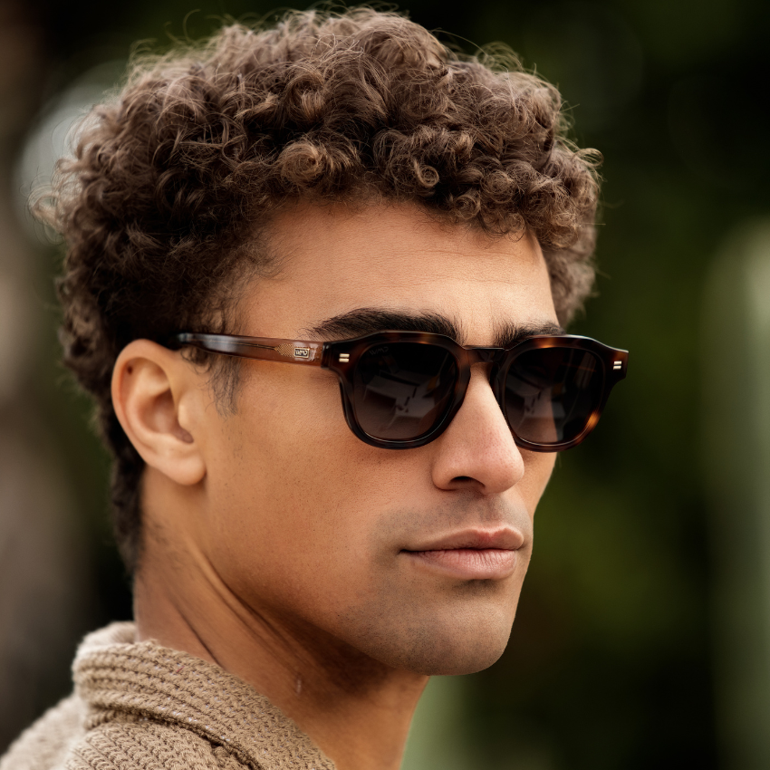 Havana Tortoise / Brown Gradient Lens || Men's Geometric Square Polarized Sunglasses with Tortoise Acetate Frame and Brown Gradient Lens