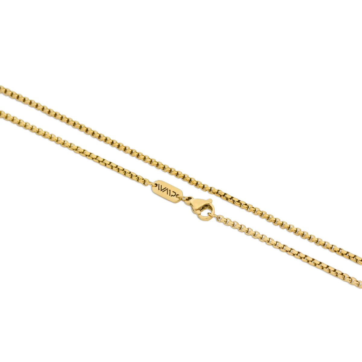 Gold / Dusk Black Pendant || Gold Rolo Box Chain Pendant Necklace
