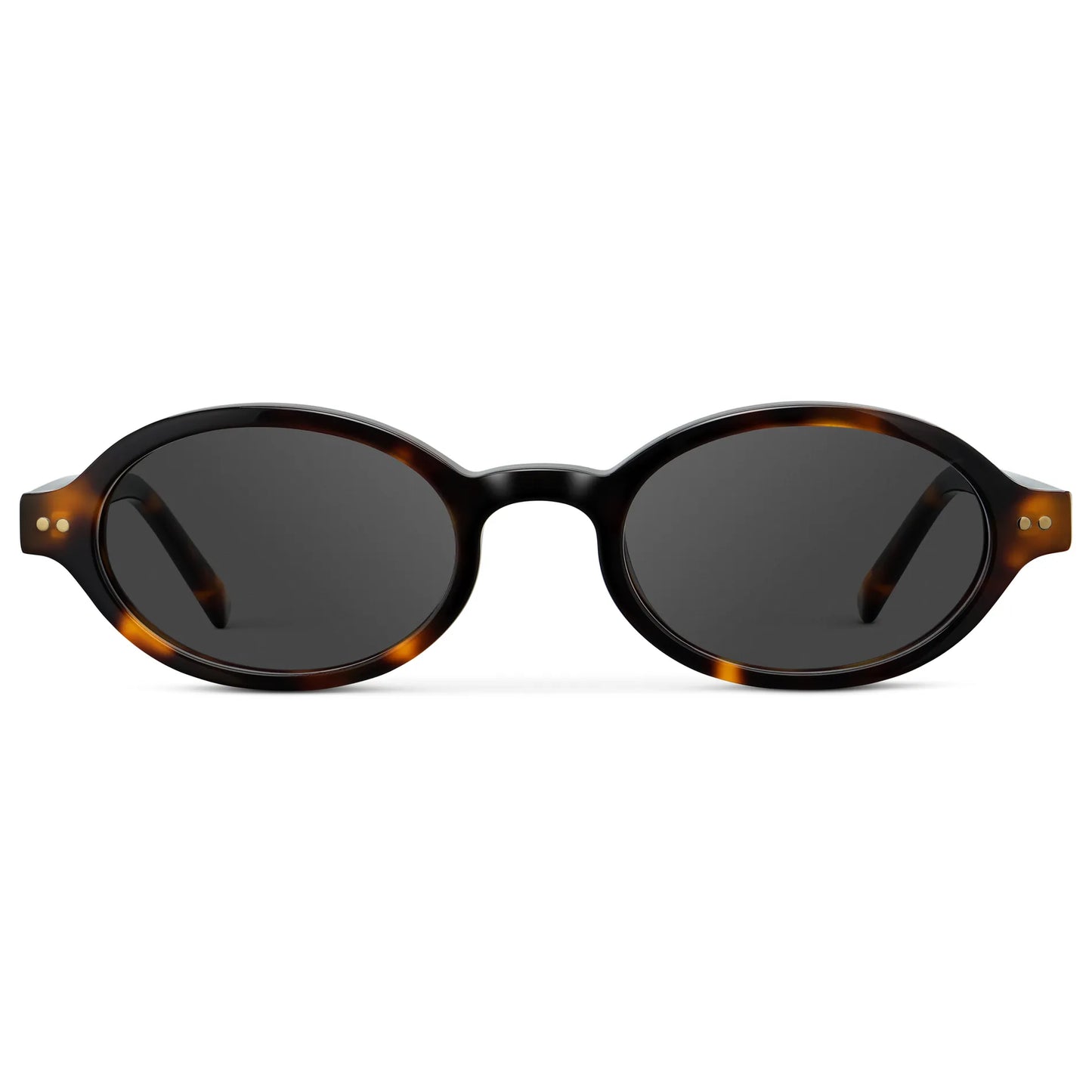 Brown Tortoise / Grey || Women's Slim Oval Prescription Sunglasses with Brown Tortoise Frame and Grey Lens on a white background
