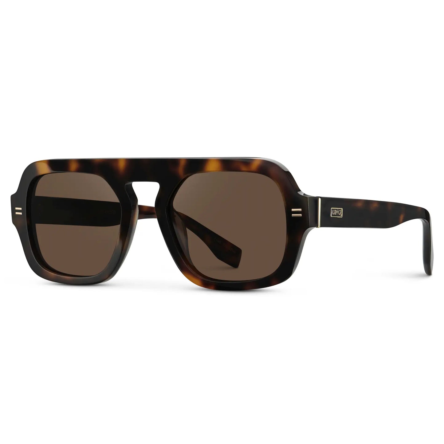 Brown Tortoise / Brown Lens || Women's Aviator Polarized Sunglasses with Brown Tortoise Frame and Brown Lenses on a white background