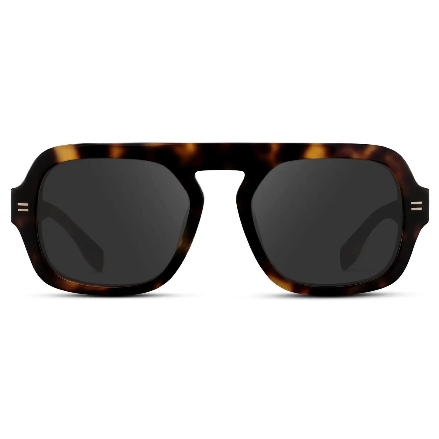 Brown Tortoise / Grey || Women's Oversized Aviator Prescription Sunglasses with Brown Tortoise Frame and Grey Lenses on a white background