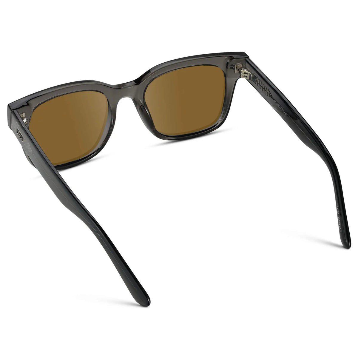 Black Ice Fade / Amber || Back view of Men's Square Frame Prescription Sunglasses with Grey Frame and Amber Lenses