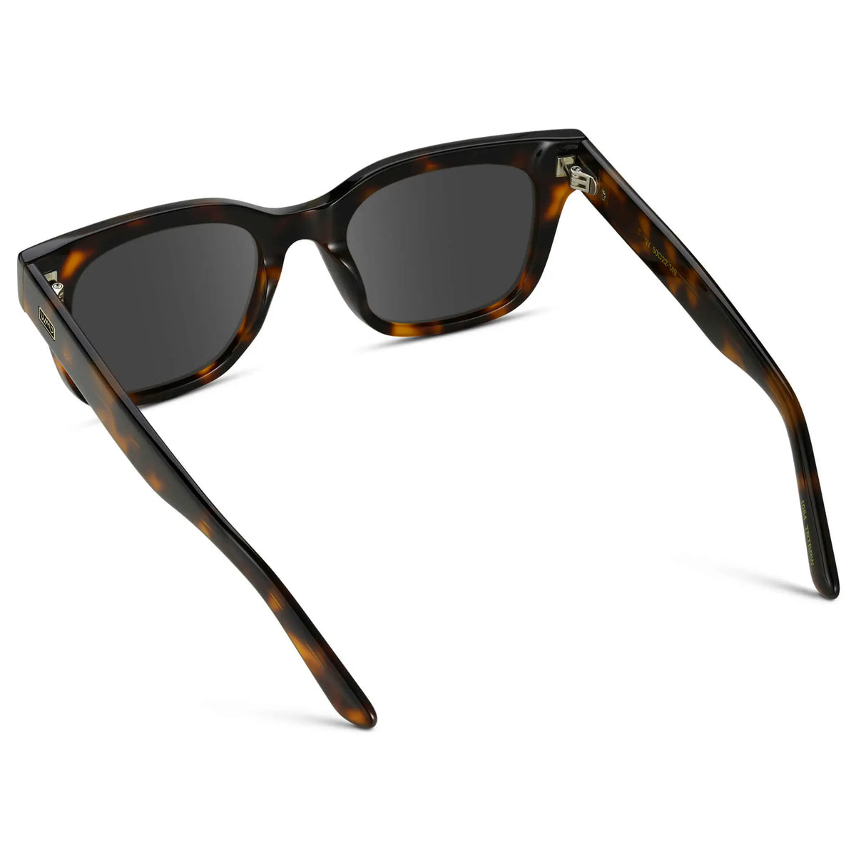 Brown Tortoise / Grey || Back view of Men's Square Frame Prescription Sunglasses with Brown Tortoise Frame and Grey Lenses