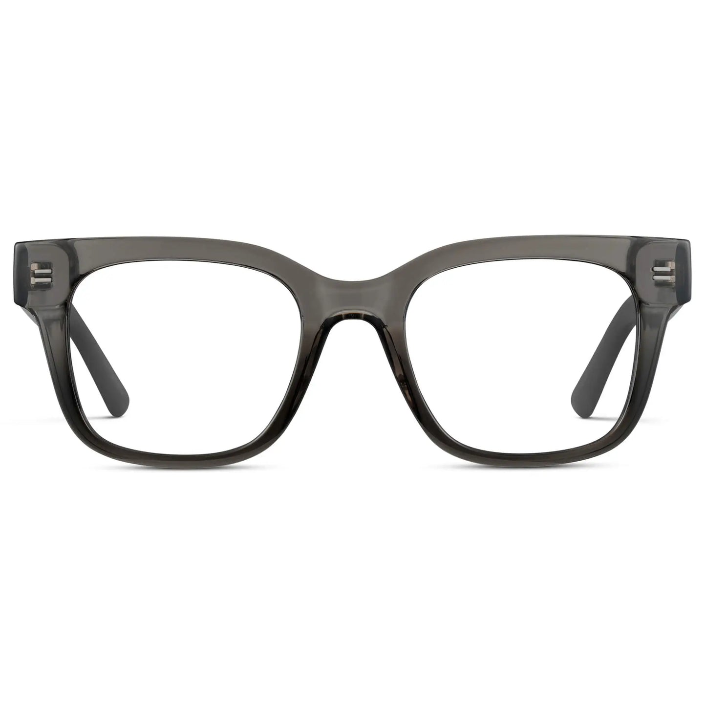 Black Ice Fade || Men's Square Prescription Glasses with Black Ice Fade Frames and Clear Lenses on a white background