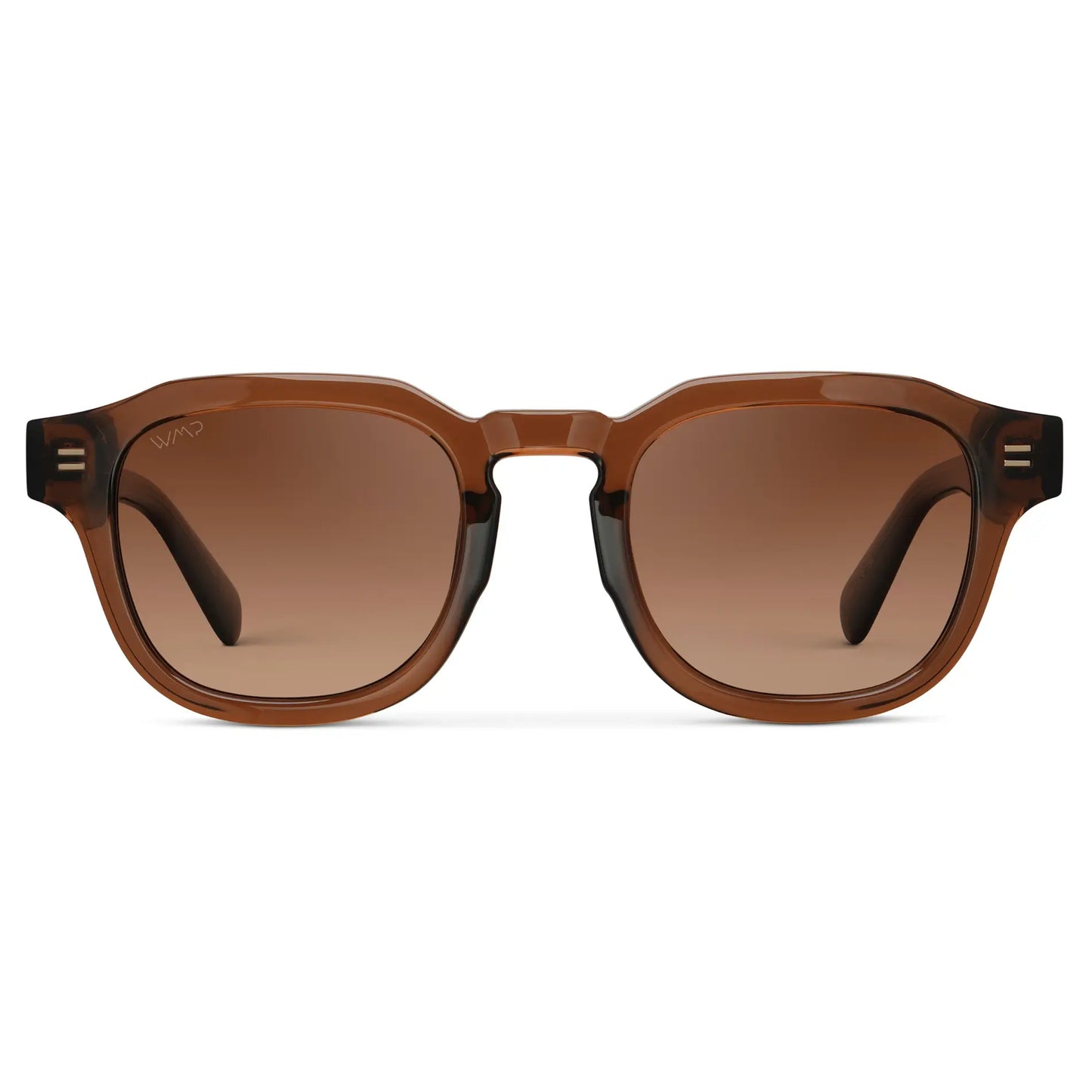 Terracotta Brown / Copper Brown Gradient Lens || Men's Geometric Square Polarized Sunglasses with Terracotta Brown Acetate Frame and Copper Brown Gradient Lens