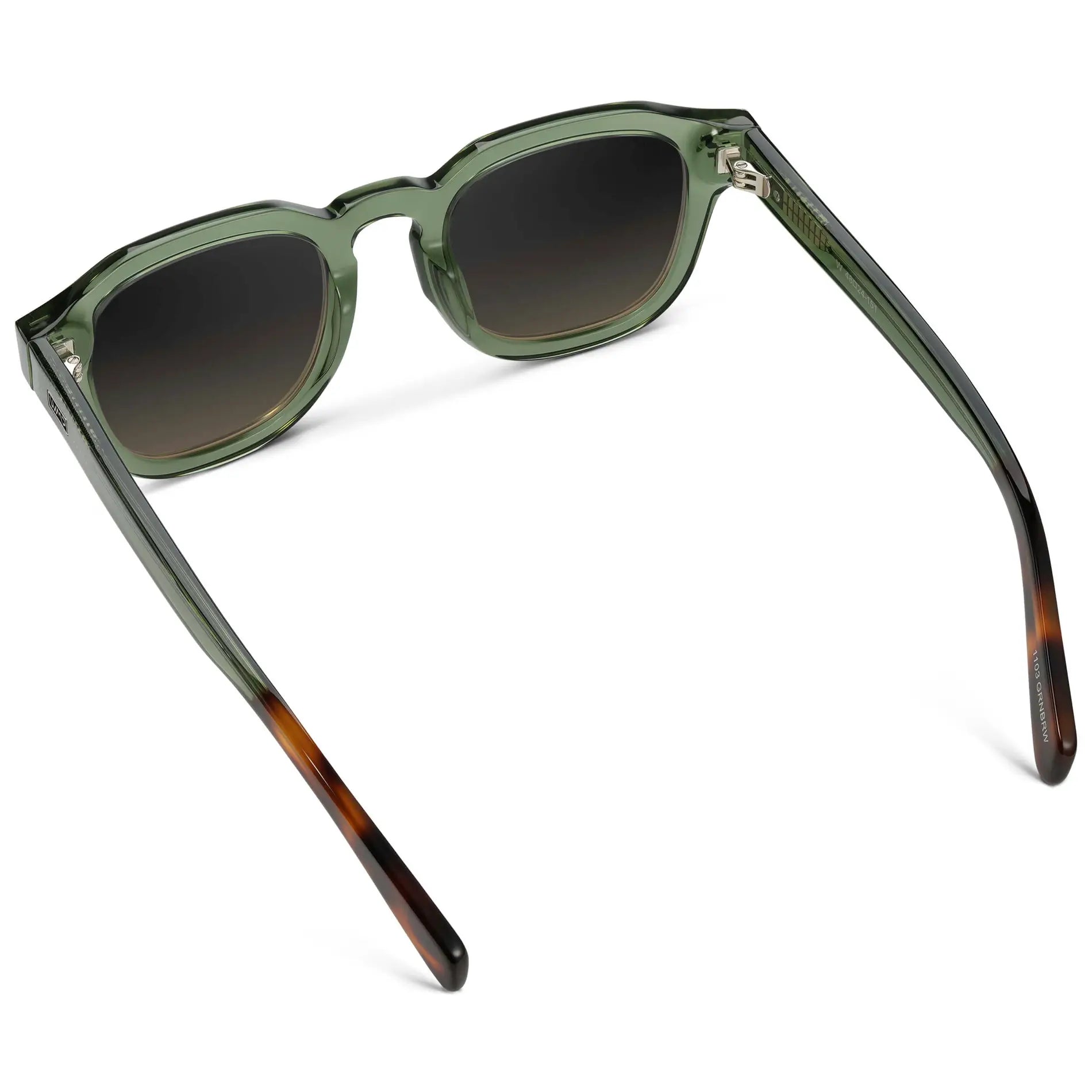 Crystal Agave Green / Grey Brown Gradient Lens || Men's Geometric Square Polarized Sunglasses with Green Acetate Frame and Grey Brown Gradient Lens