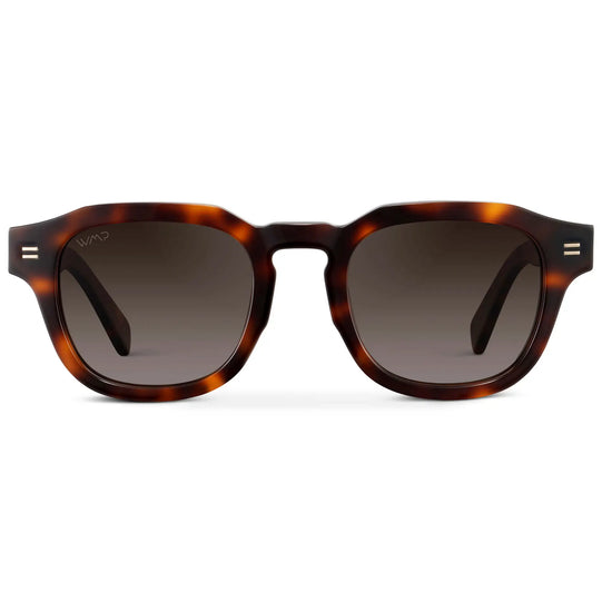 Havana Tortoise / Brown Gradient Lens || Men's Geometric Square Polarized Sunglasses with Tortoise Acetate Frame and Brown Gradient Lens