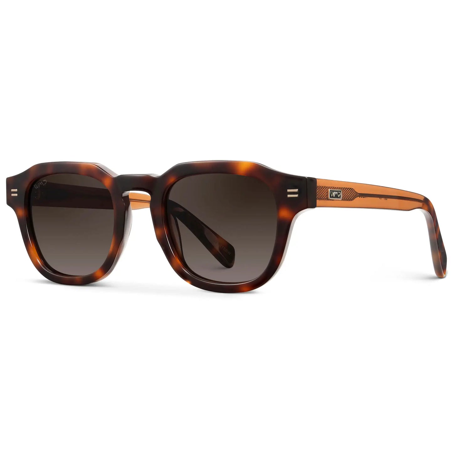 Havana Tortoise / Brown Gradient Lens || Men's Geometric Square Polarized Sunglasses with Tortoise Acetate Frame and Brown Gradient Lens