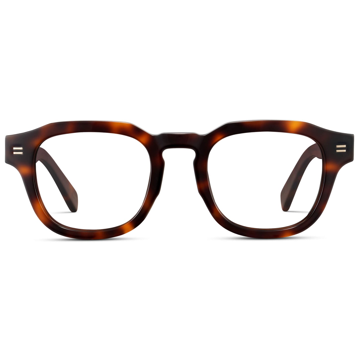 Havana Tortoise || Men's Square Prescription Eyeglasses with Tortoise Acetate Frame and Clear Prescription Lens