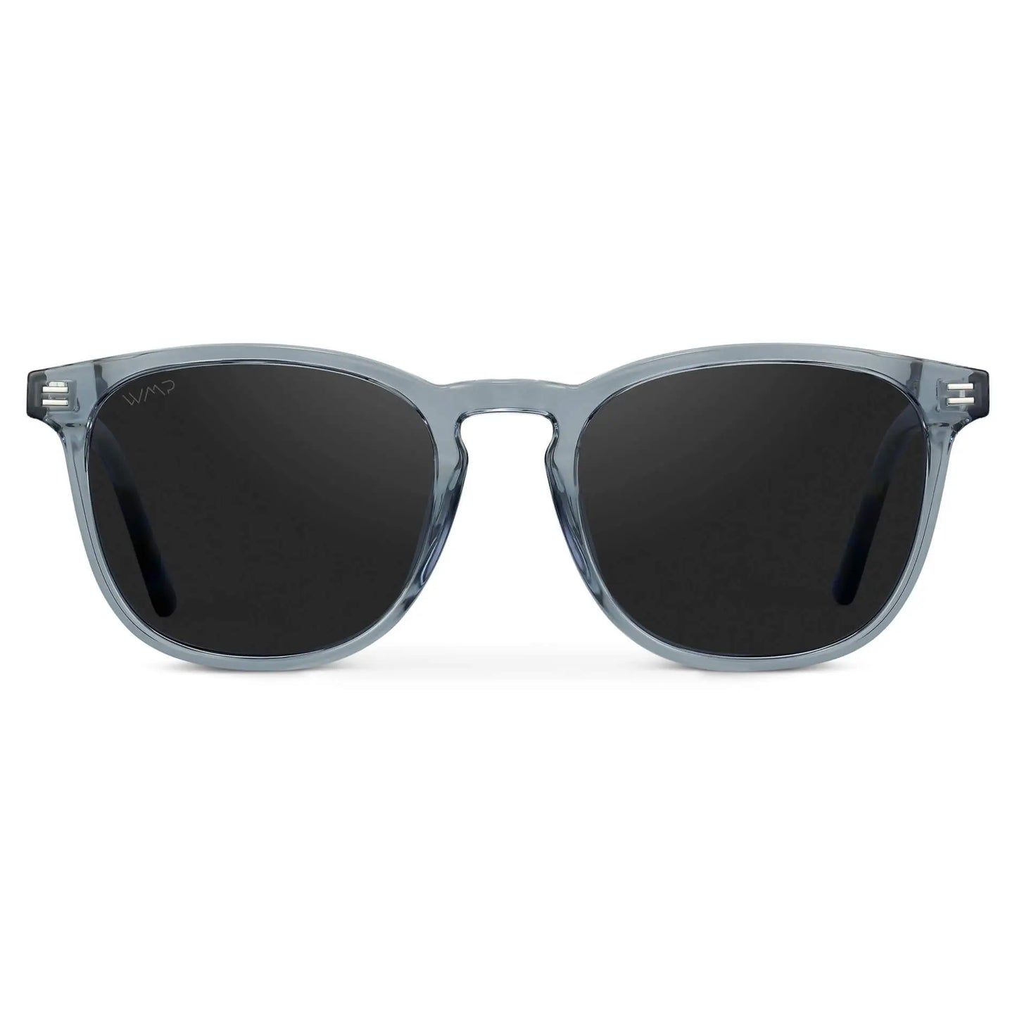 Crystal Cadet Grey / Black Lens || Men's Crystal Cadet Grey Square Frame Sunglasses with Black Polarized Lens