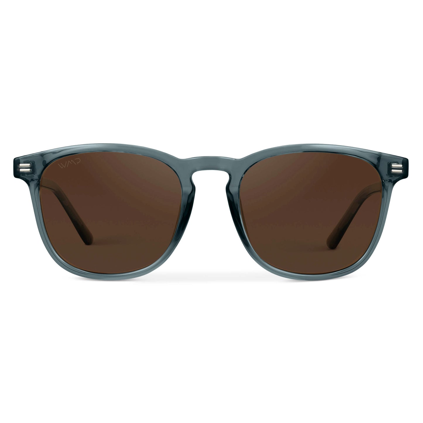 Crystal Stone Blue / Brown Lens || Blue Square Frame Sunglasses with Brown Polarized Lenses