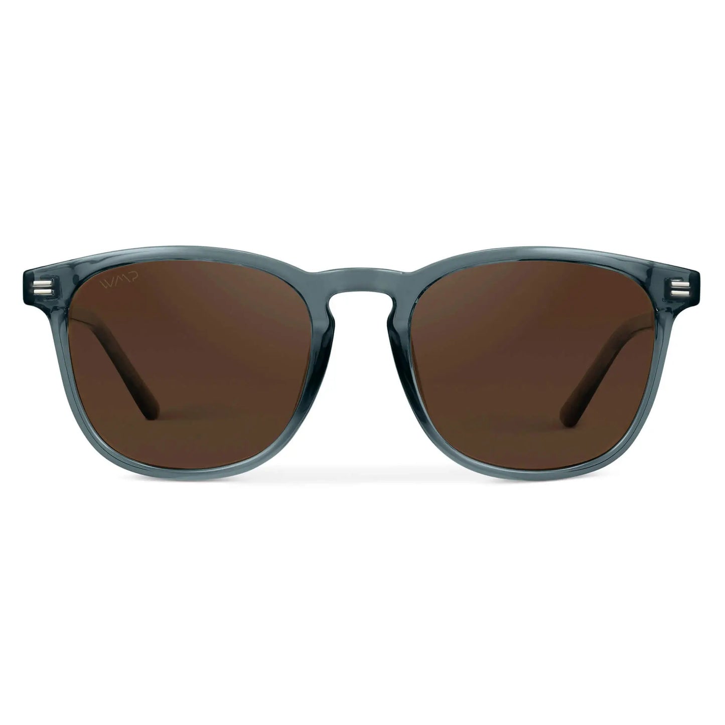 Crystal Stone Blue / Brown Lens || Men's Blue Square Frame Sunglasses with Brown Polarized Lenses