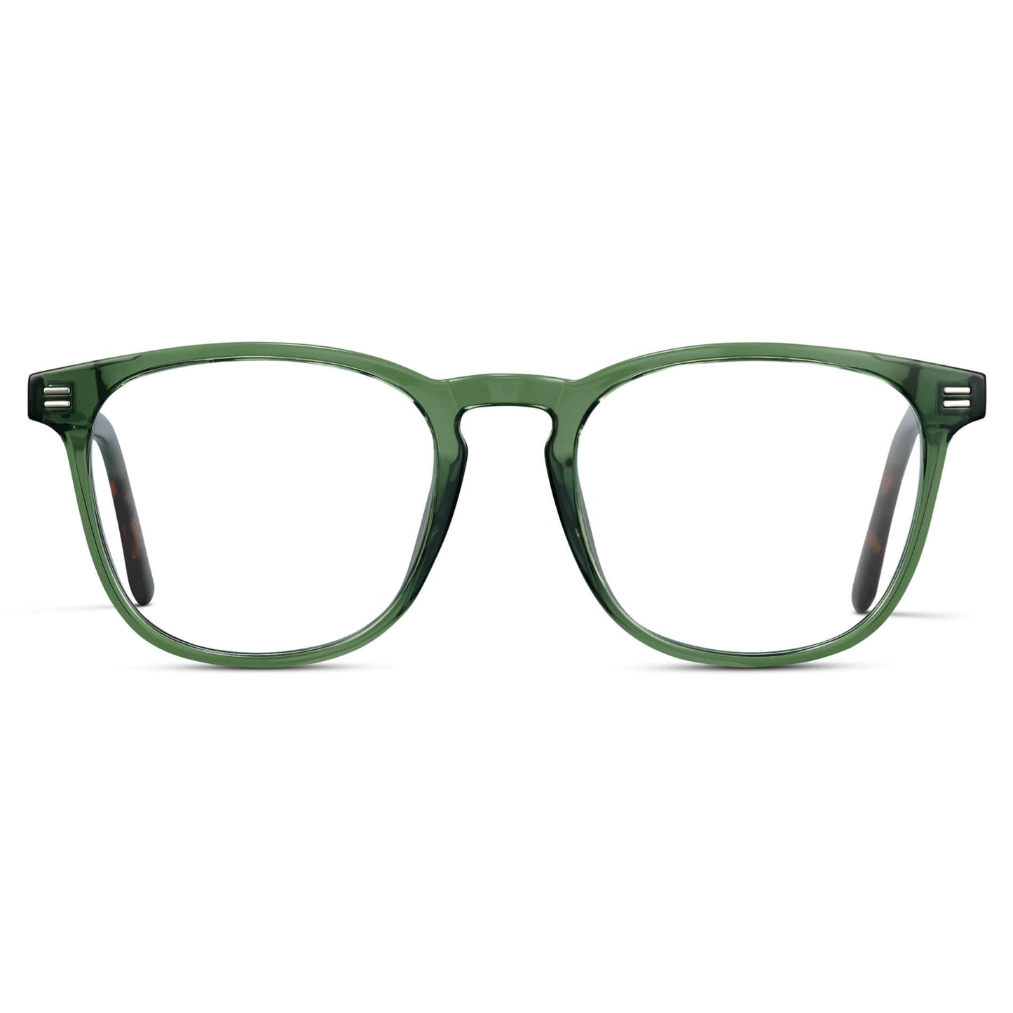 Emerald Green || Green Square Frame Prescription Glasses with Clear Lenses