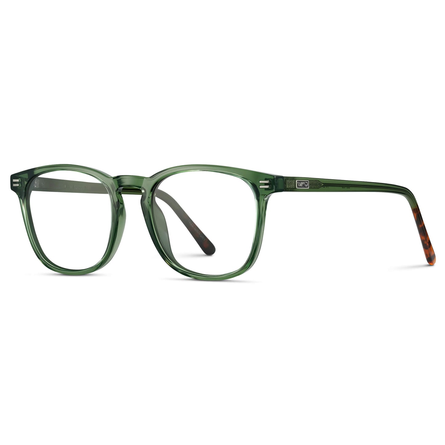 Emerald Green || Green Square Frame Prescription Glasses with Clear Lenses