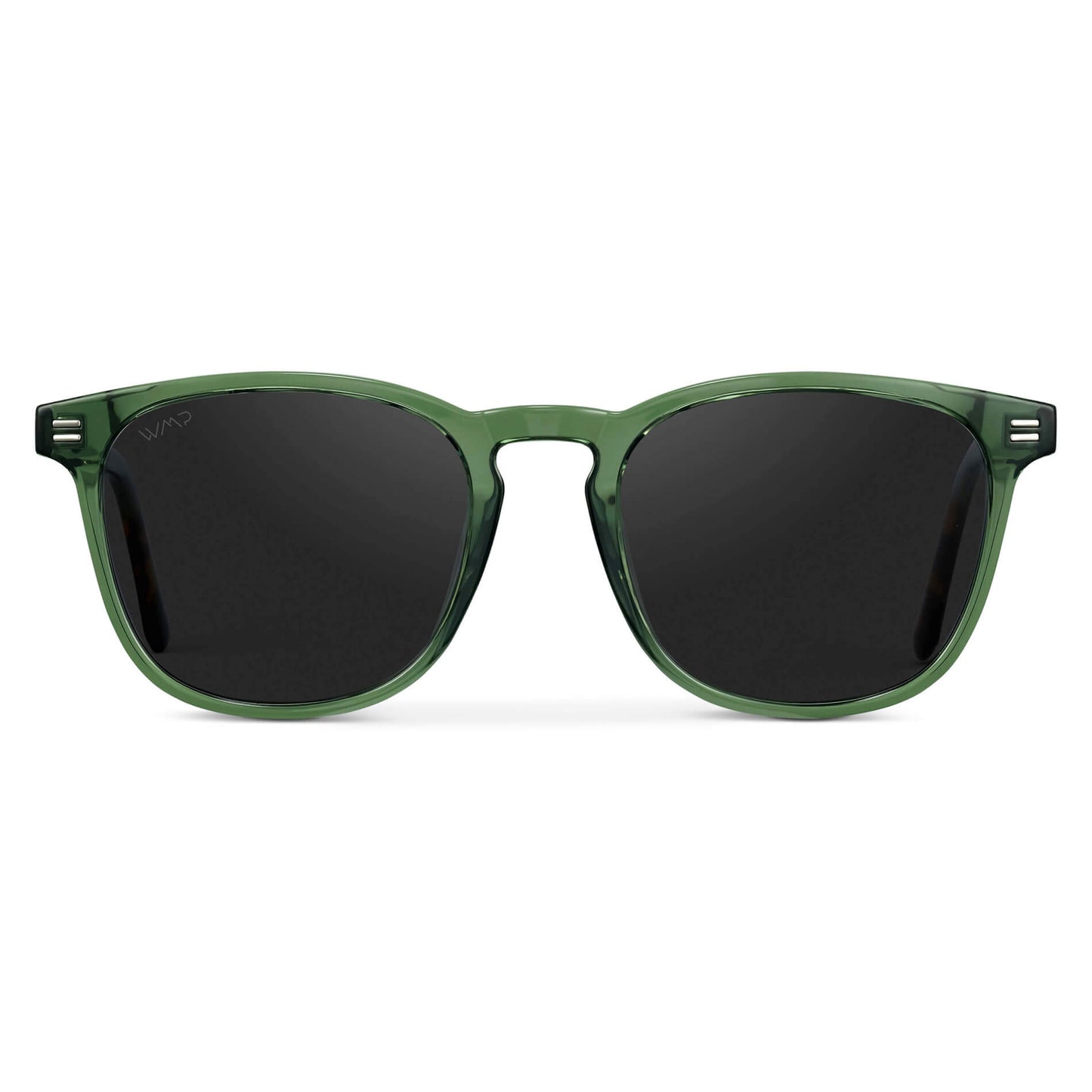 Emerald Green / Black Lens || Men's Green Square Frame Sunglasses with Black Polarized Lenses