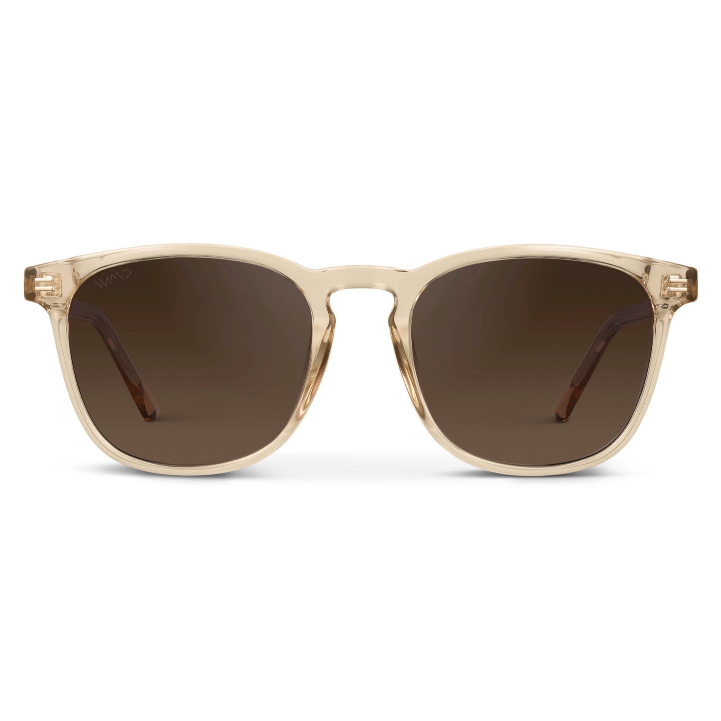 Crystal Sand Brown / Dark Beige Gradient Lens || Light Brown Square Frame Sunglasses with Brown Polarized Lenses