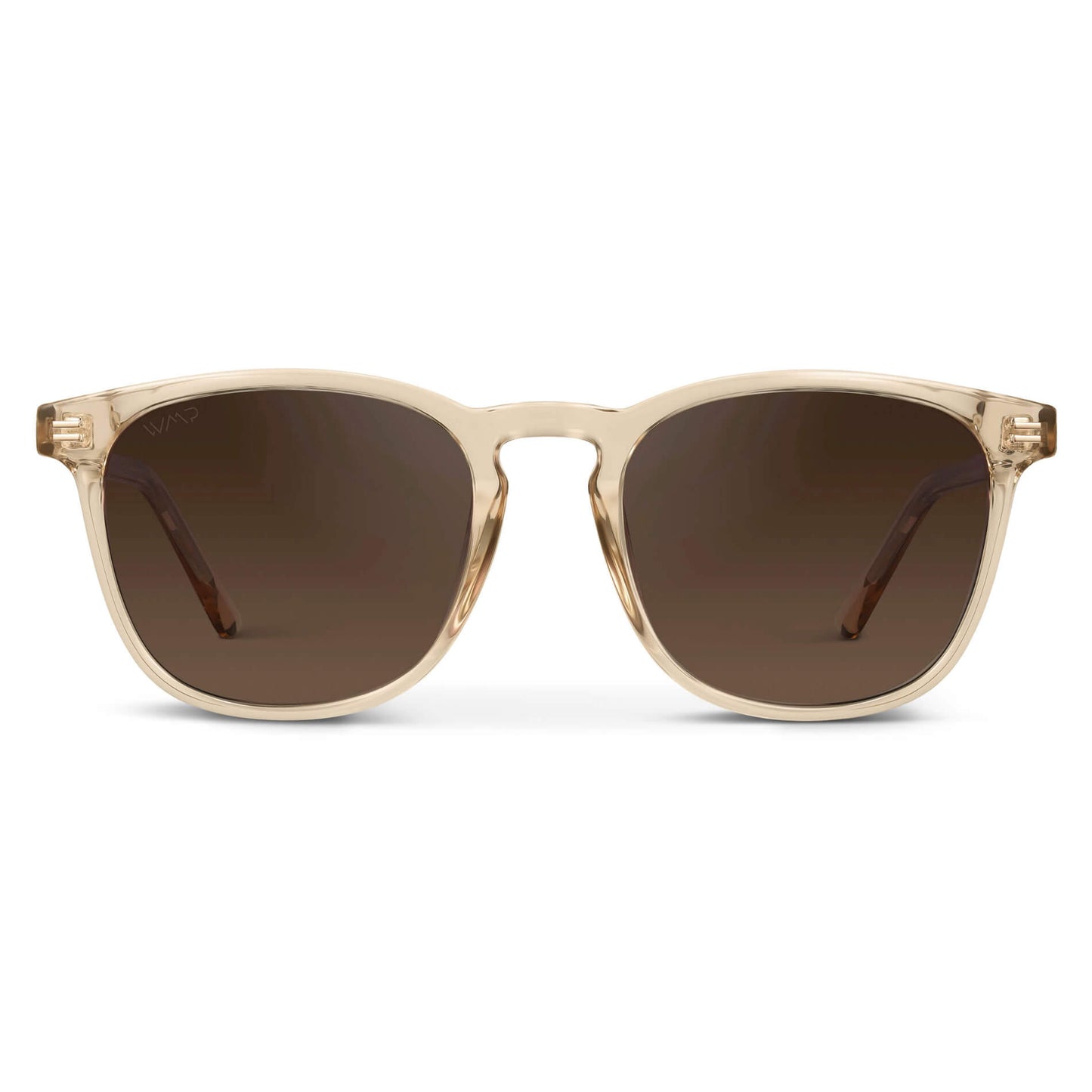 Crystal Sand Brown / Dark Beige Gradient Lens || Men's Light Brown Square Frame Sunglasses with Brown Polarized Lenses