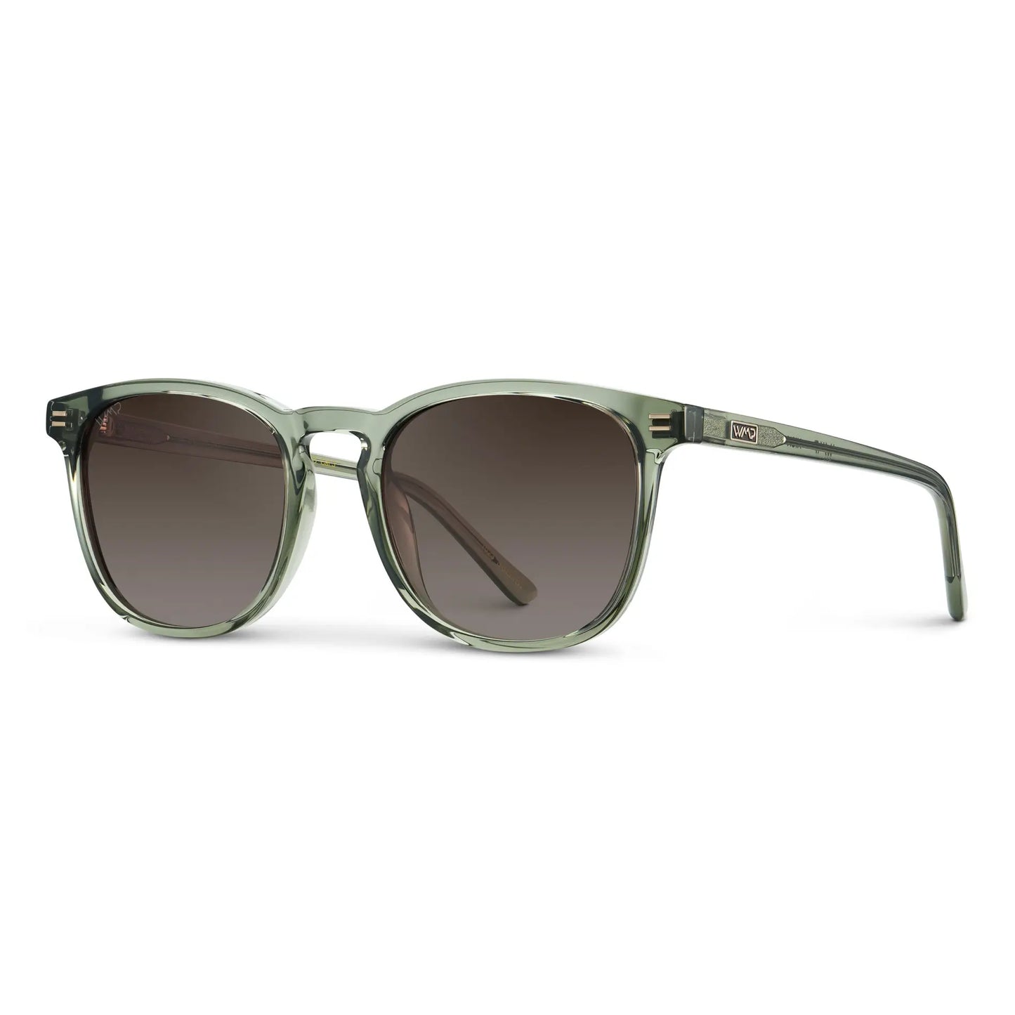 Sage Green / Brown Gradient Lens || Men's Sage Green Square Frame Sunglasses with Brown Gradient Polarized Lenses