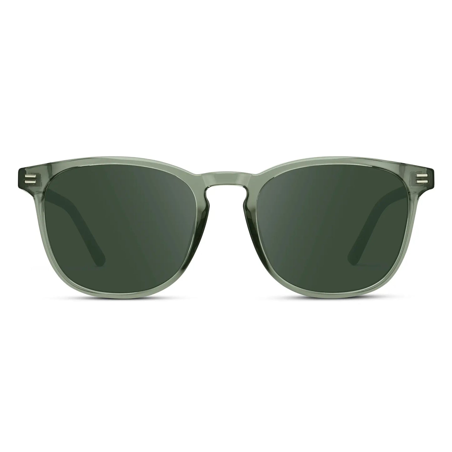 Sage Green / G15 || Green Square Frame Prescription Sunglasses with Green Lenses