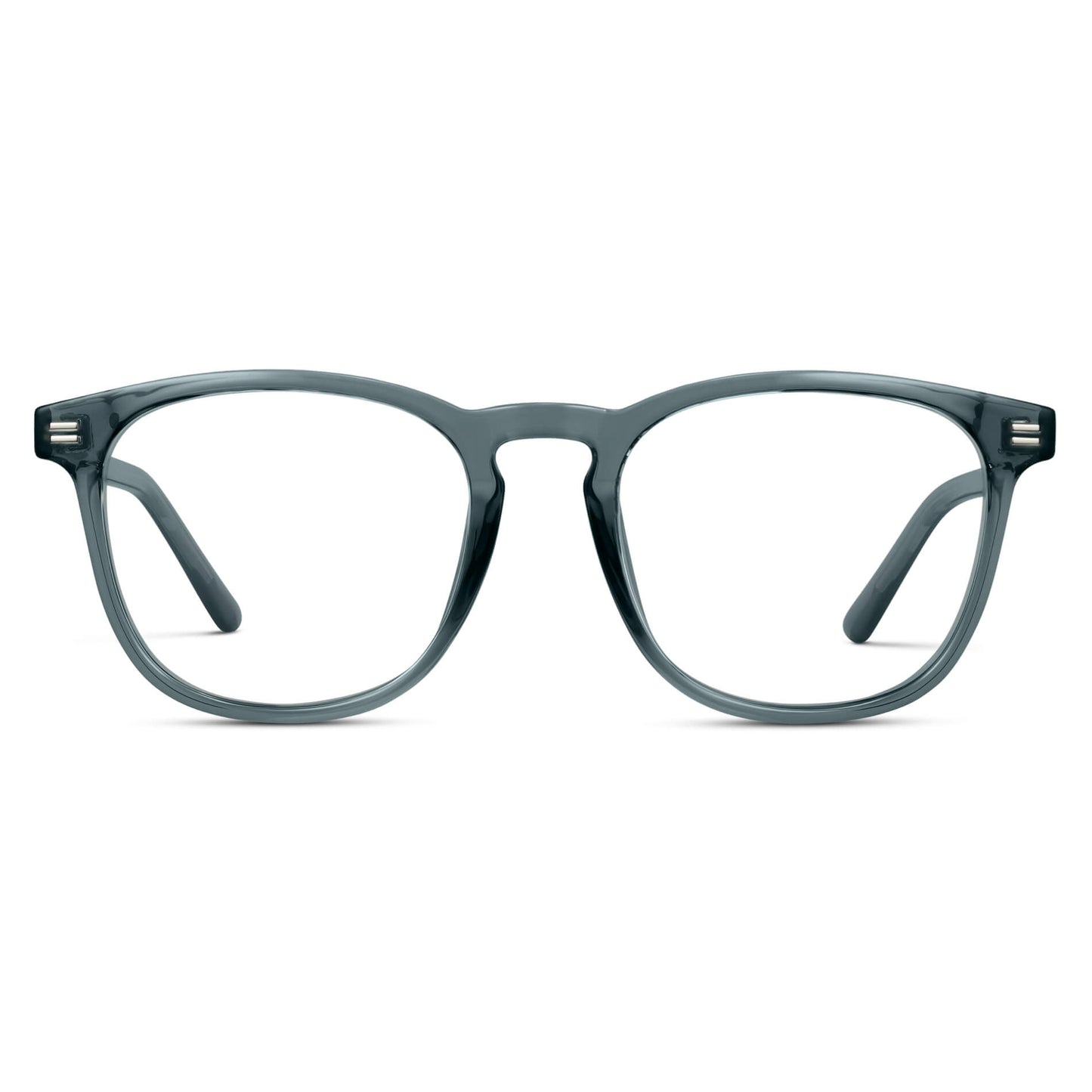Crystal Stone Blue || Blue Square Frame Prescription Glasses with Clear Lenses