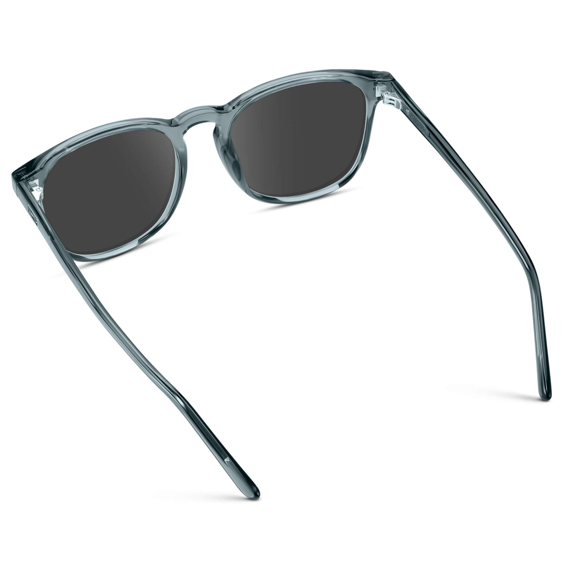 Crystal Stone Blue / Grey Lens || Blue Square Frame Prescription Sunglasses with Grey Lenses
